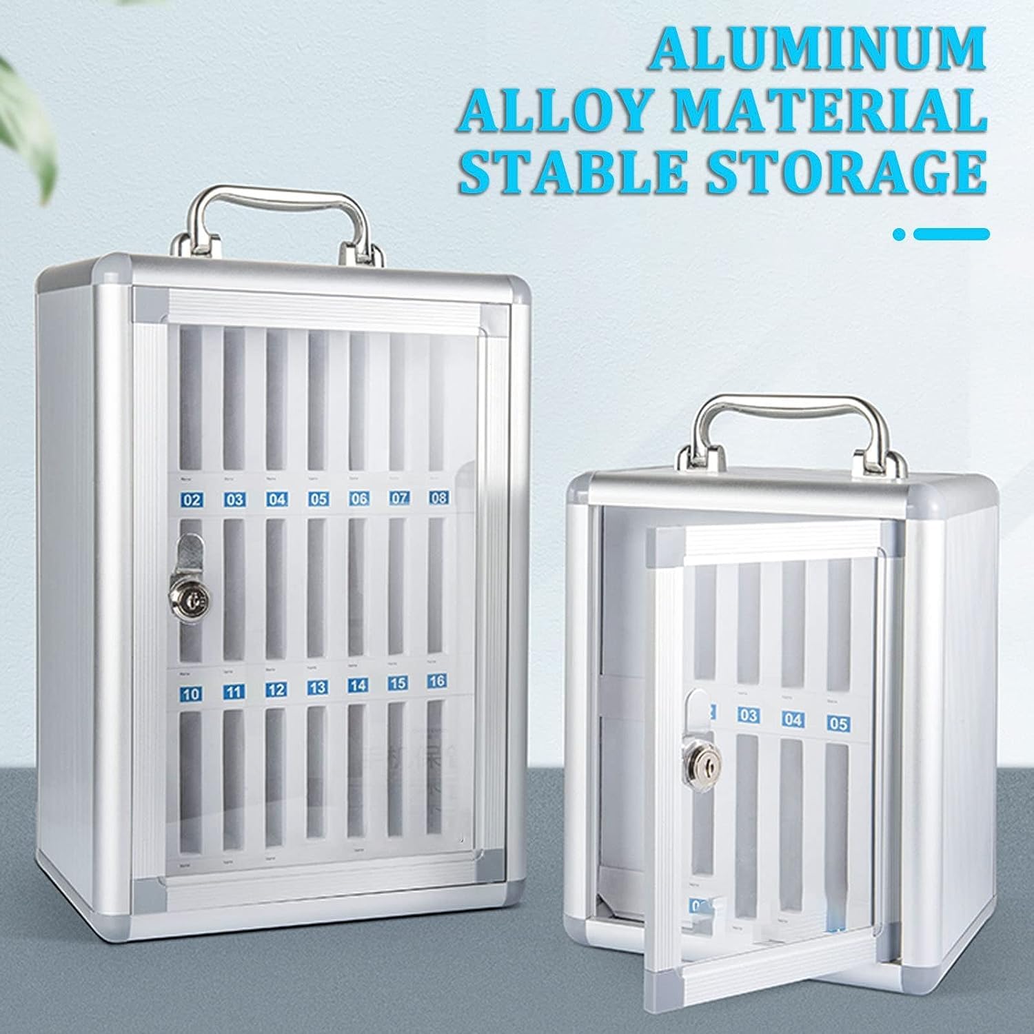 24-Slot Lockable Wall-Mounted Phone Storage Cabinet - Secure Cell Phone Holder for Classroom, Office & Retail Use | Durable Metal Storage Box with Key Lock for Organized Device Management