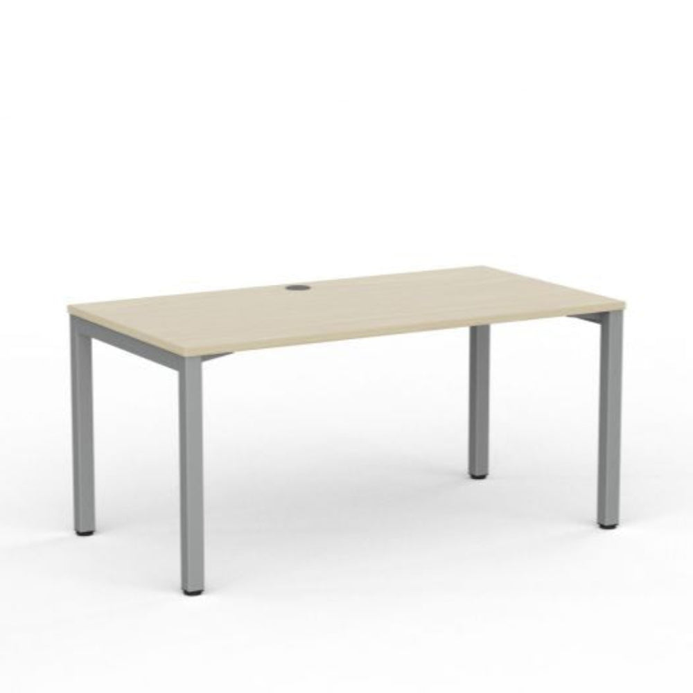 Ergonomic Cubit Straight Desk - Modern Home Office Desk with Adjustable Height for Work & Study - Perfect for Small Spaces, Apartments, and Remote Work Setup