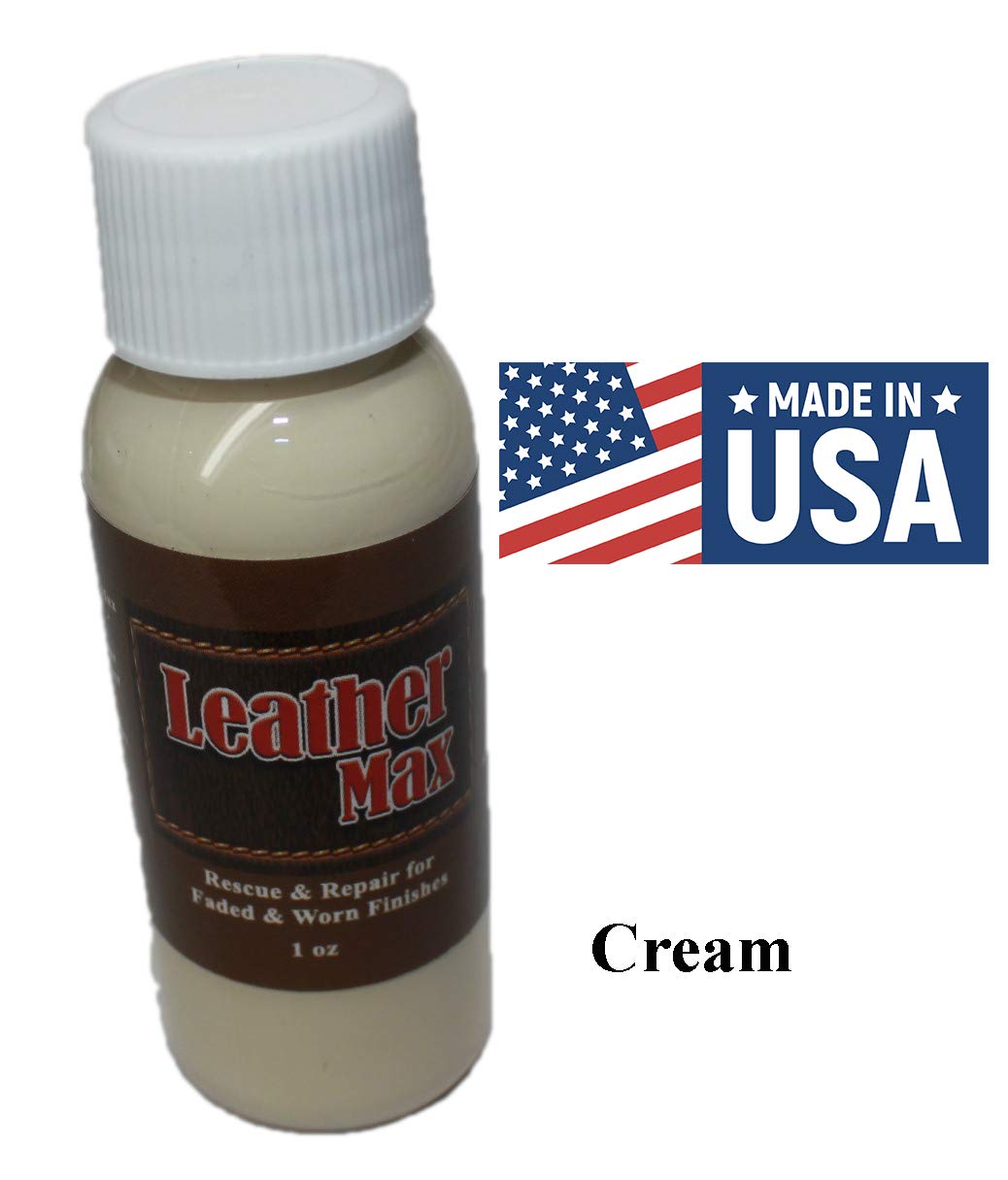 Premium Leather & Vinyl Color Restorer - 1 Ounce Tester Bottle for Small Repairs (Cream) | Leather Refinishing Kit for Furniture, Car Seats, Handbags & Shoes