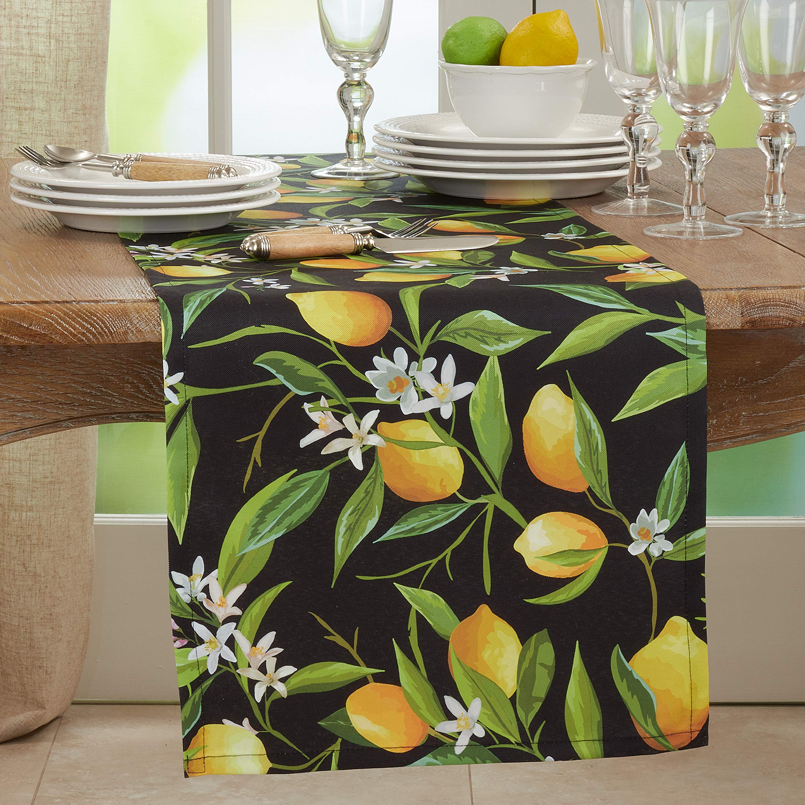 Lemon Design Waterproof Outdoor Table Runner - Elegant & Durable for Patio, Garden, and Picnic Decor