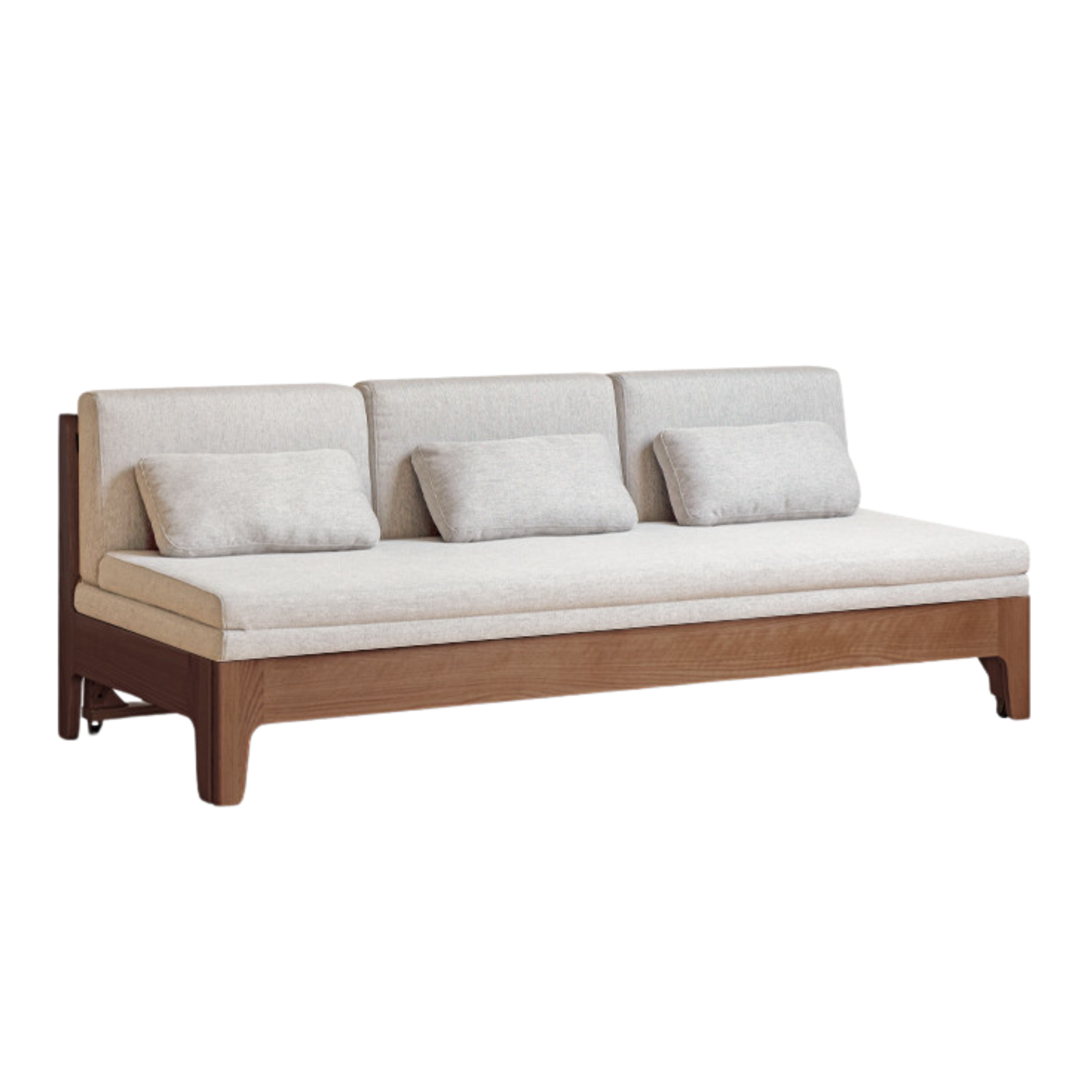 76.8x(30-54)x29.1 inch / 195х76.5-137.4х74 cm / Walnut sofa bed - gravel white