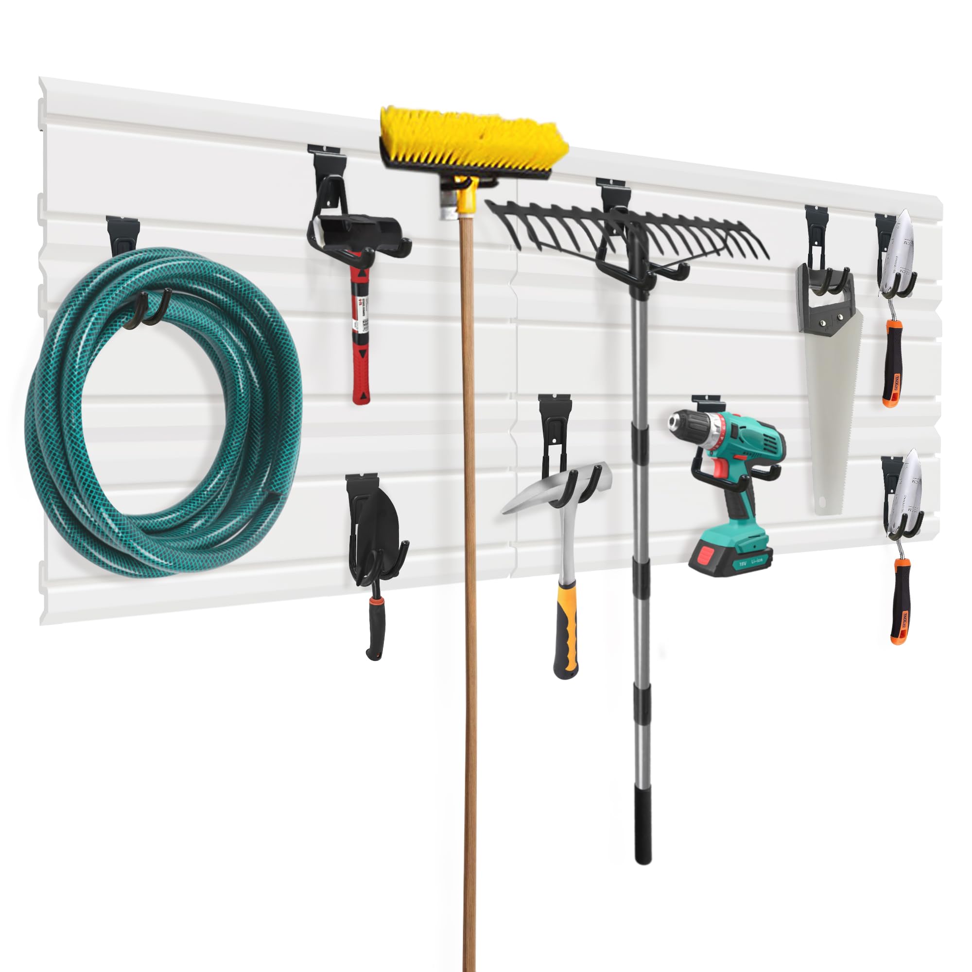 6-Pack Heavy Duty PVC Slatwall Panels - 4x1.5 ft Garage Wall Organizer System for Tools & Storage | Perfect for Garage, Workshop, Retail & Home Organization