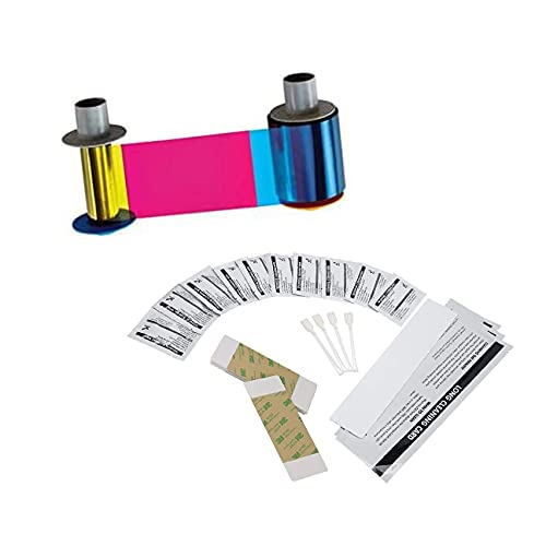 Fargo 84511 YMCK Ribbon & DuraClean DC 89200 Cleaning Kit - Compatible with Fargo HDP5600 Printer | High-Quality Printer Maintenance Supplies for ID Card Printing & Office Use