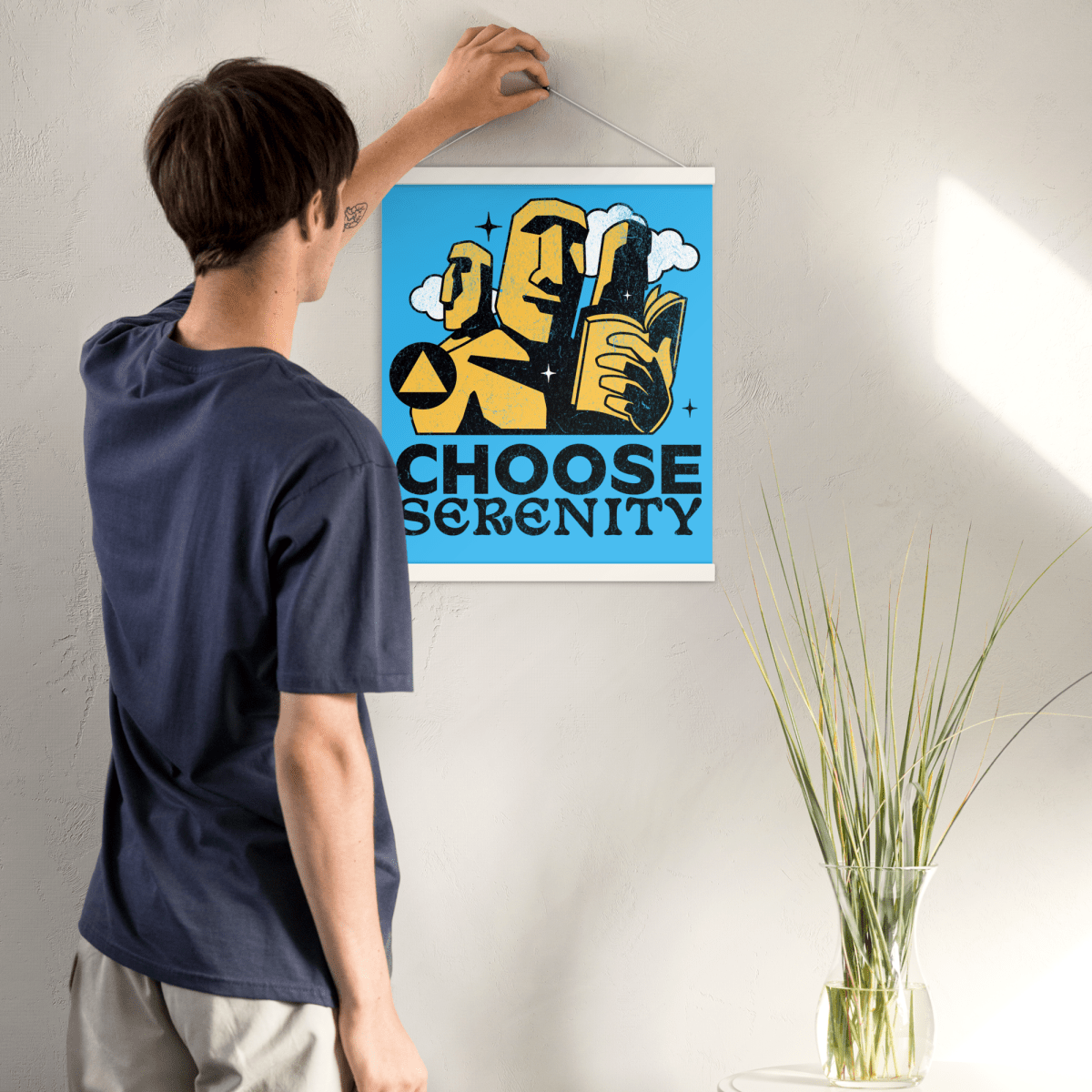 Serenity Wall Art - Premium Framed Poster with Hangers for Home & Office Decor | Perfect for Living Room, Bedroom or Meditation Space