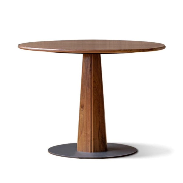 Premium Black Walnut Solid Wood Round Dining Table - 42 Inch Natural Wooden Table for Kitchen, Dining Room & Farmhouse Decor - Perfect for Family Gatherings & Dinner Parties