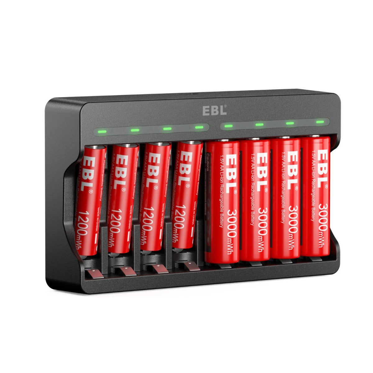 EBL 1.5V AA AAA Lithium Battery Charger with Rechargeable Li-ion Batteries - Power Your Wireless Mouse, Keyboards, Cameras & Smart Home Devices