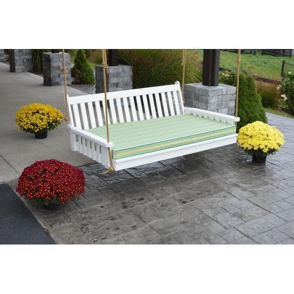 A&L Furniture Traditional English Style Polyester Swing Bed - Outdoor Patio, Garden, Porch Relaxation & Lounging