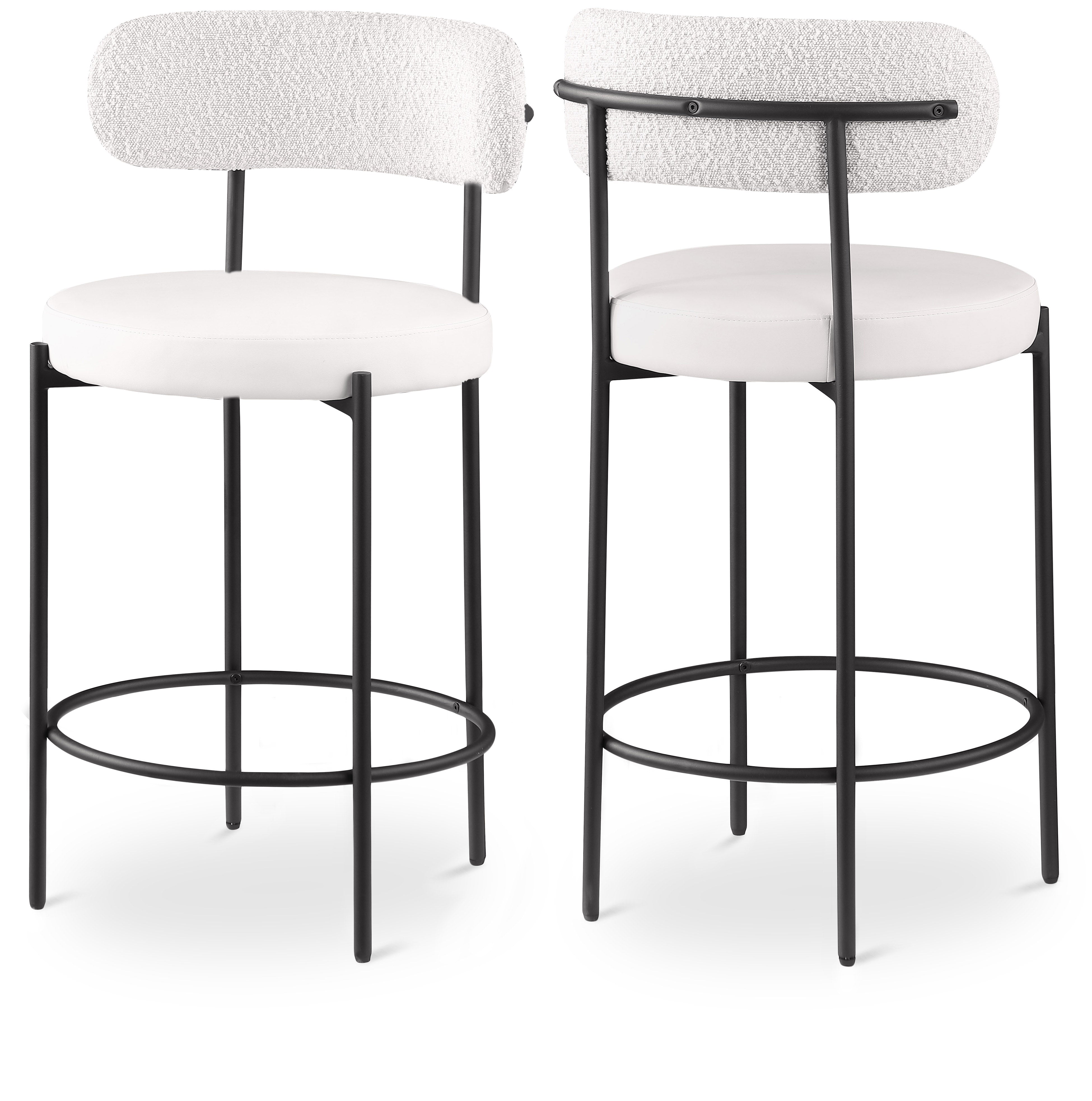 Vegan Leather Seat Stool - Modern PU Leather Footrest Ottoman with Non-Slip Bottom, Perfect for Living Room, Bedroom, Office & Nursery - Lightweight & Space-Saving Stool for Extra Seating or Footrest