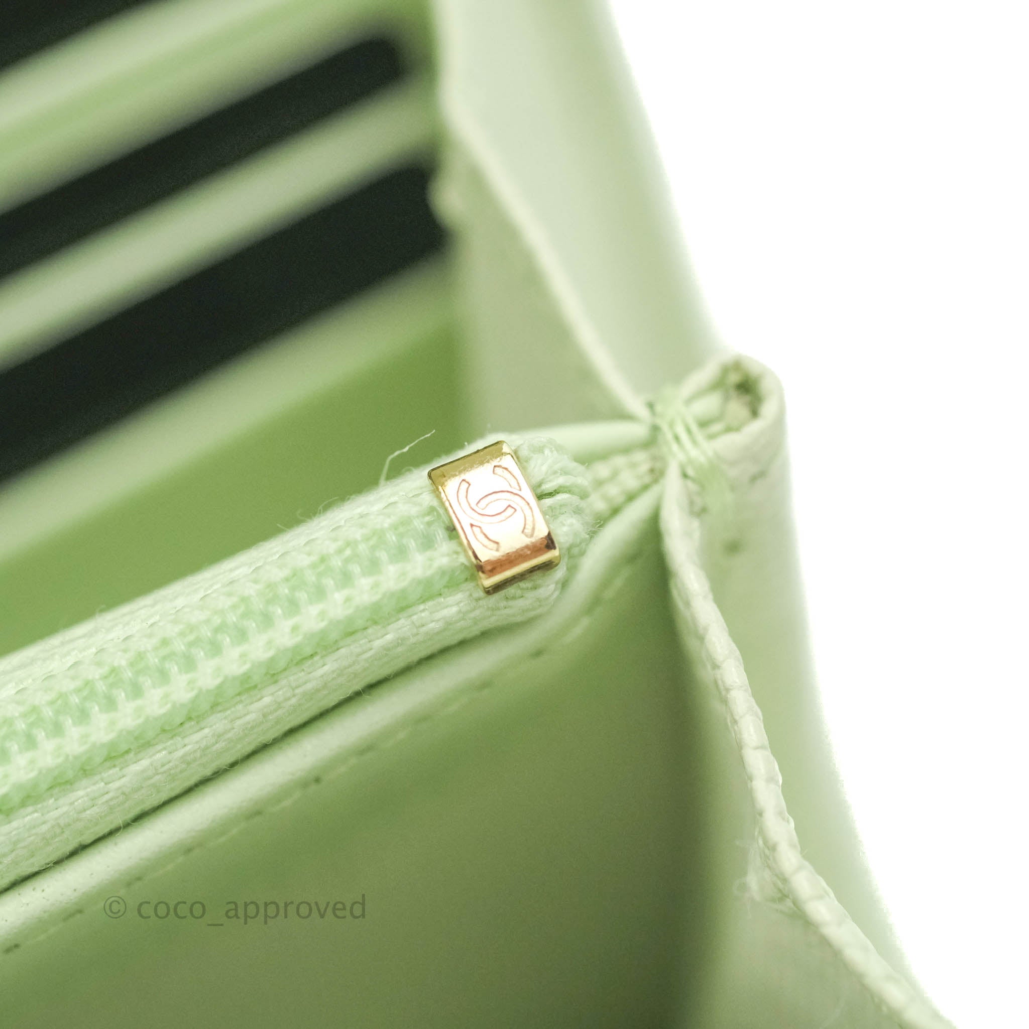 Chanel Caviar Quilted Long Flap Wallet in Mint Green with Gold Hardware - Luxury Designer Wallet for Women, Perfect for Everyday Use & Special Occasions