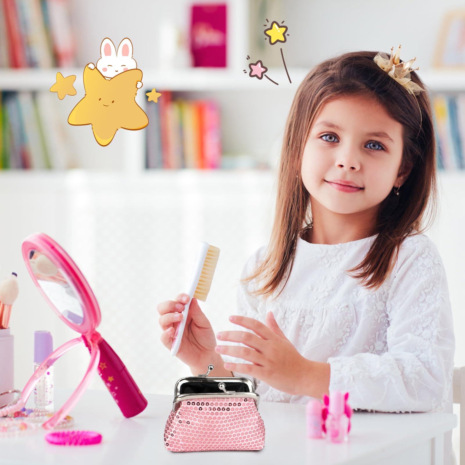 8PCS Sequin Coin Purse Wallet Set - Glitter Clutch with Buckle Closure for Women, Girls & Teens - Perfect for Parties, Prom, Gifts & Everyday Use (8 Color Options)
