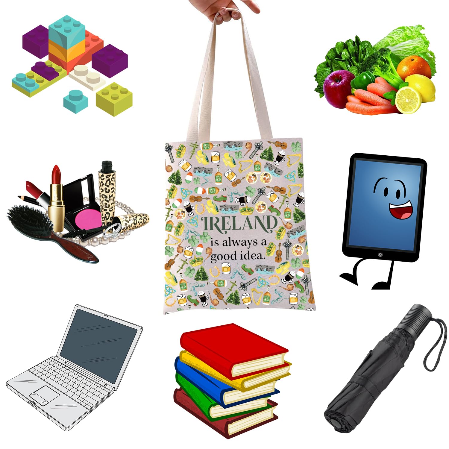 Ireland Trip Gift - Irish Themed Zipper Pouch Makeup Bag for Travel & Daily Use | Perfect for Cosmetics, Toiletries & Small Essentials | Ideal Ireland Lover Present