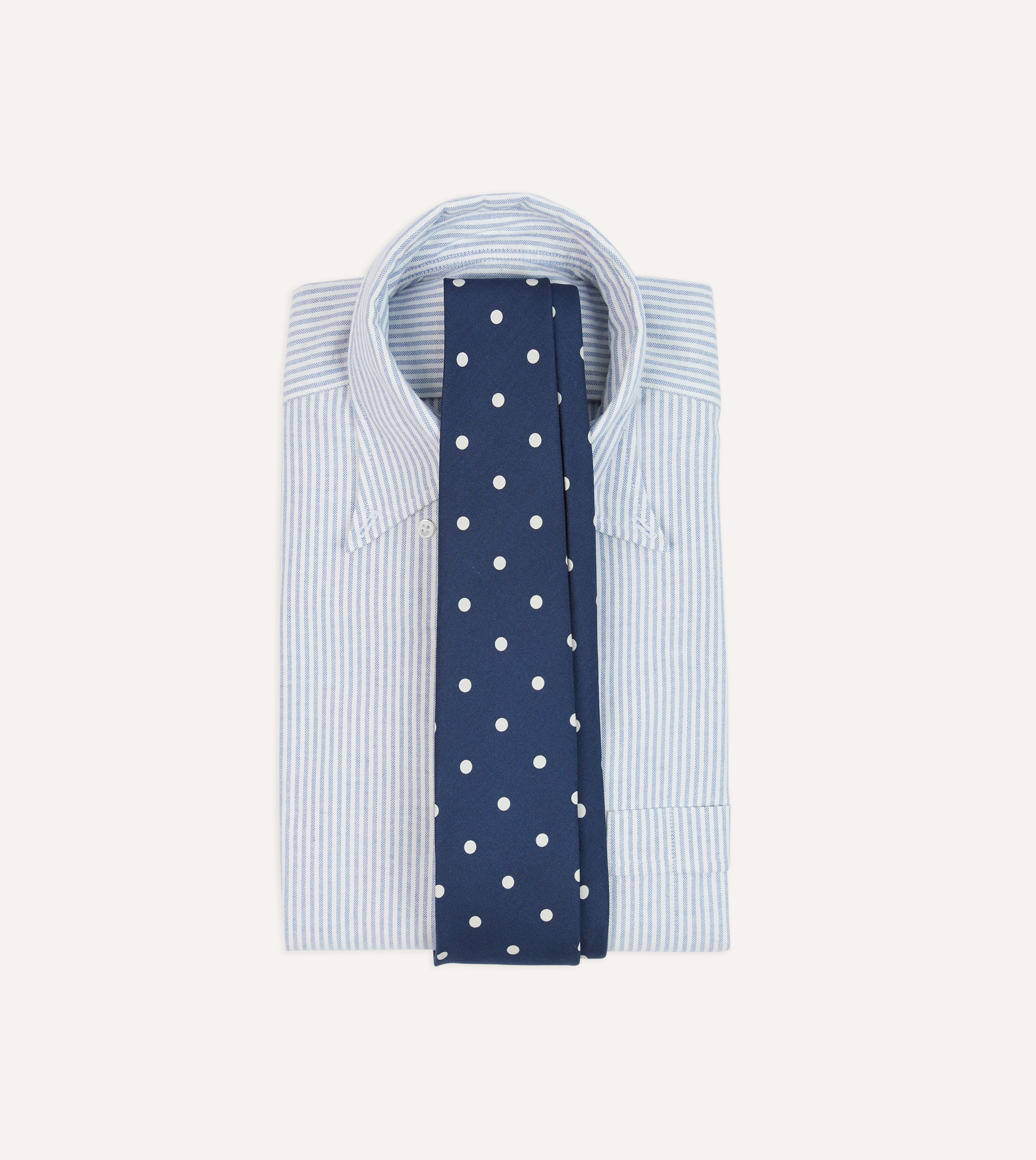 Navy Blue Polka Dot Silk Necktie - Classic Self-Tipped Men's Tie for Business, Weddings & Formal Occasions