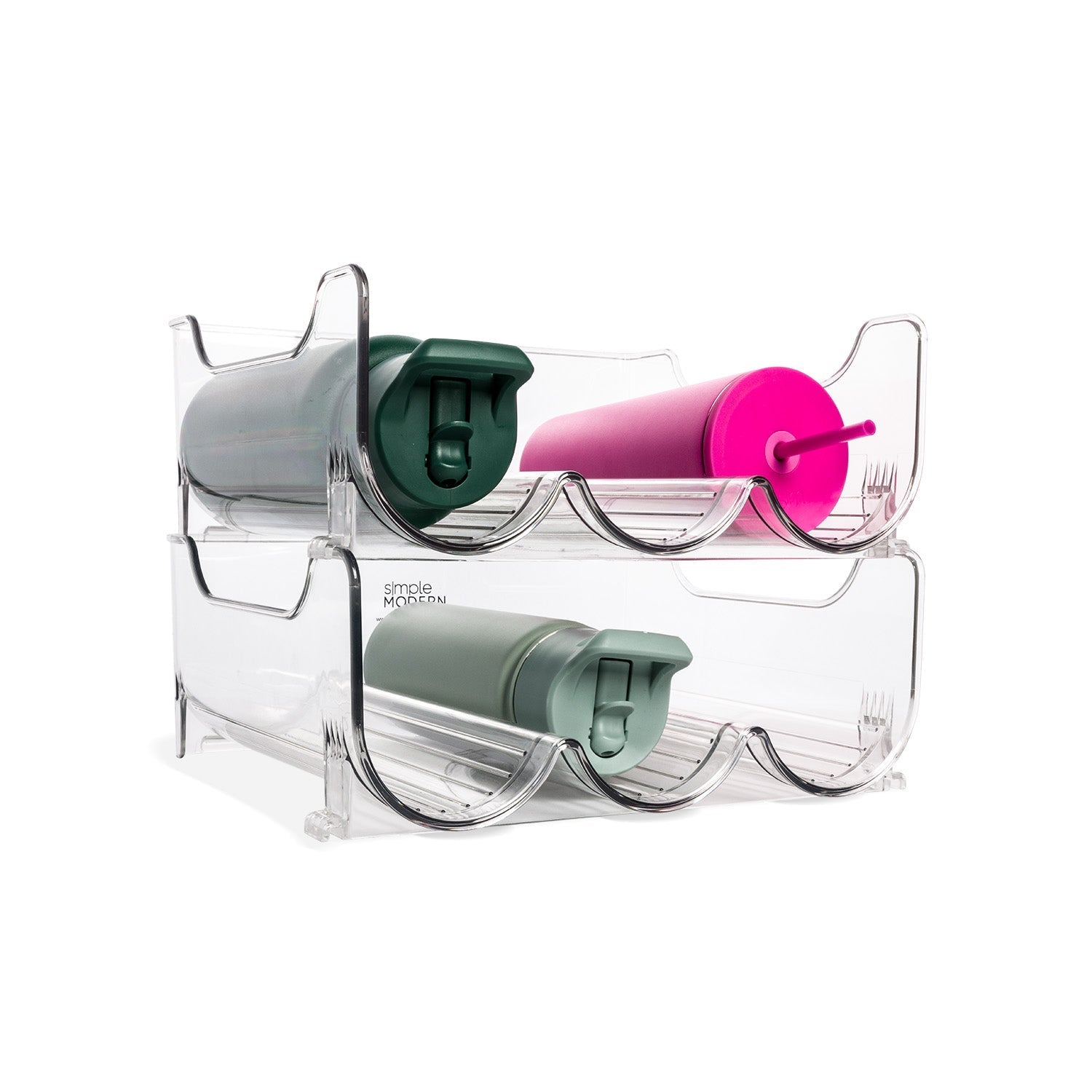 2-Pack Plastic Bottle Organizer for Kitchen & Bathroom - Space-Saving Storage Solution for Water Bottles, Cleaning Supplies & Toiletries - Perfect for Pantry, Under Sink & Cabinet Organization