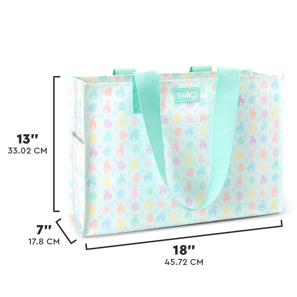 Reusable Large Easter Egg Hunt Tote Bag - Durable & Eco-Friendly Shopping Bag for Easter Egg Hunts, Groceries, and Beach Trips
