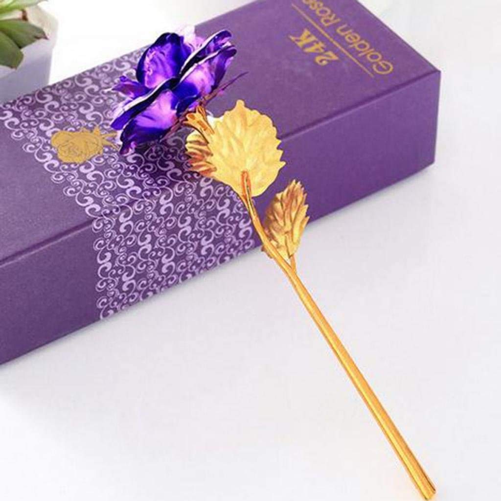 Artificial Foil Roses - Purple Fake Flowers for Home Decor, Wedding Centerpieces, Gifts for Women (Mother's Day, Birthday, Valentine's, Christmas) - Perfect for Table Decorations, Party Arrangements & Romantic Surprises