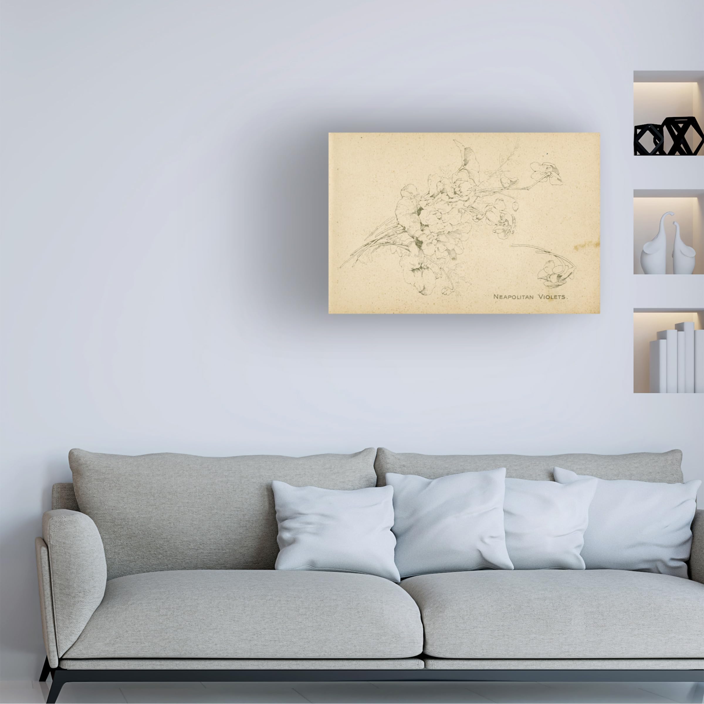 Trademark Fine Art 'Neapolitan Violets' Canvas Wall Art Print - Floral Home Decor for Living Room, Bedroom & Office