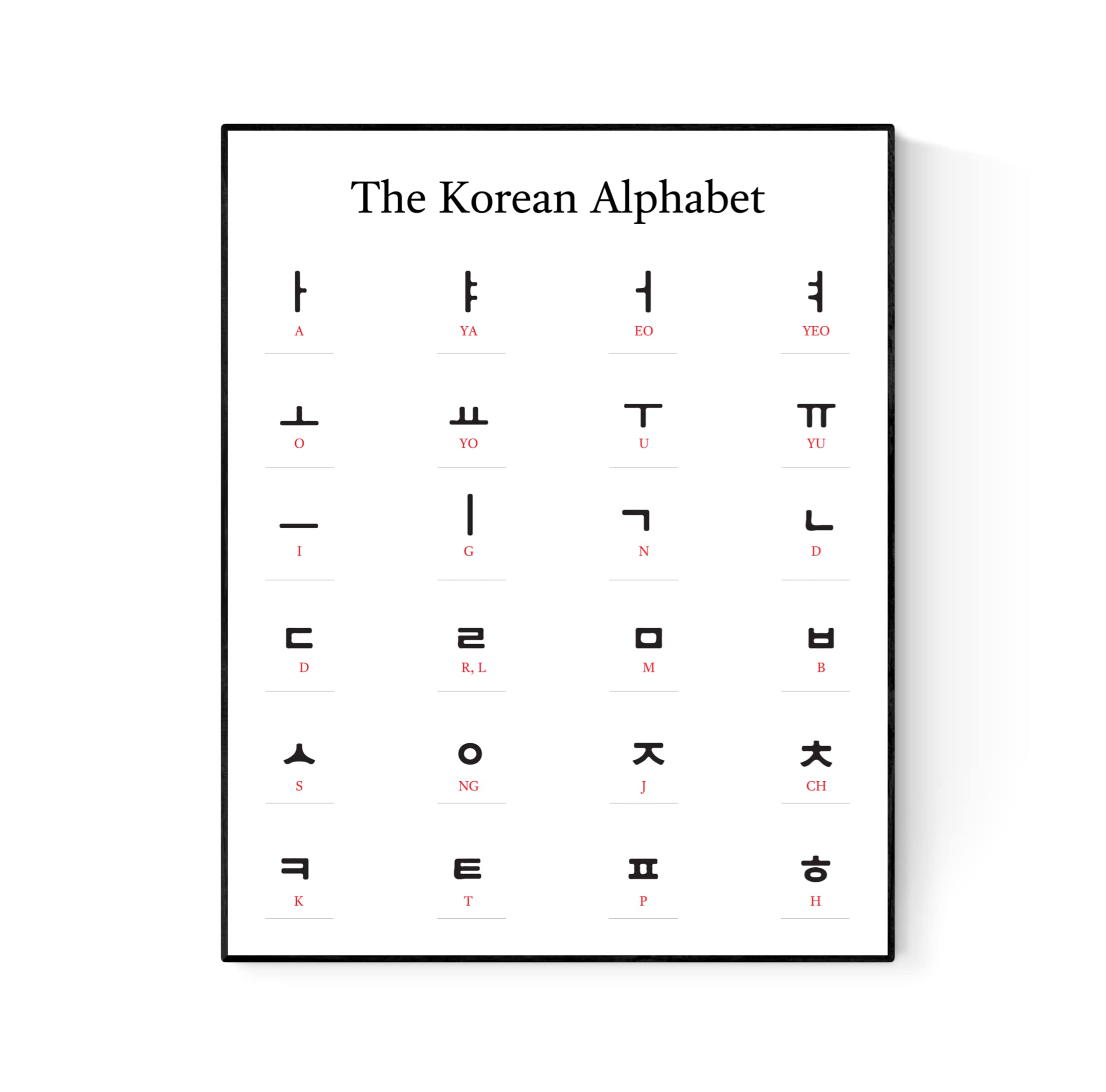 Korean Alphabet Learning Toy - Montessori Early Education Spelling Game - 11x14 Art Print for Kids' Room Decor & Language Practice
