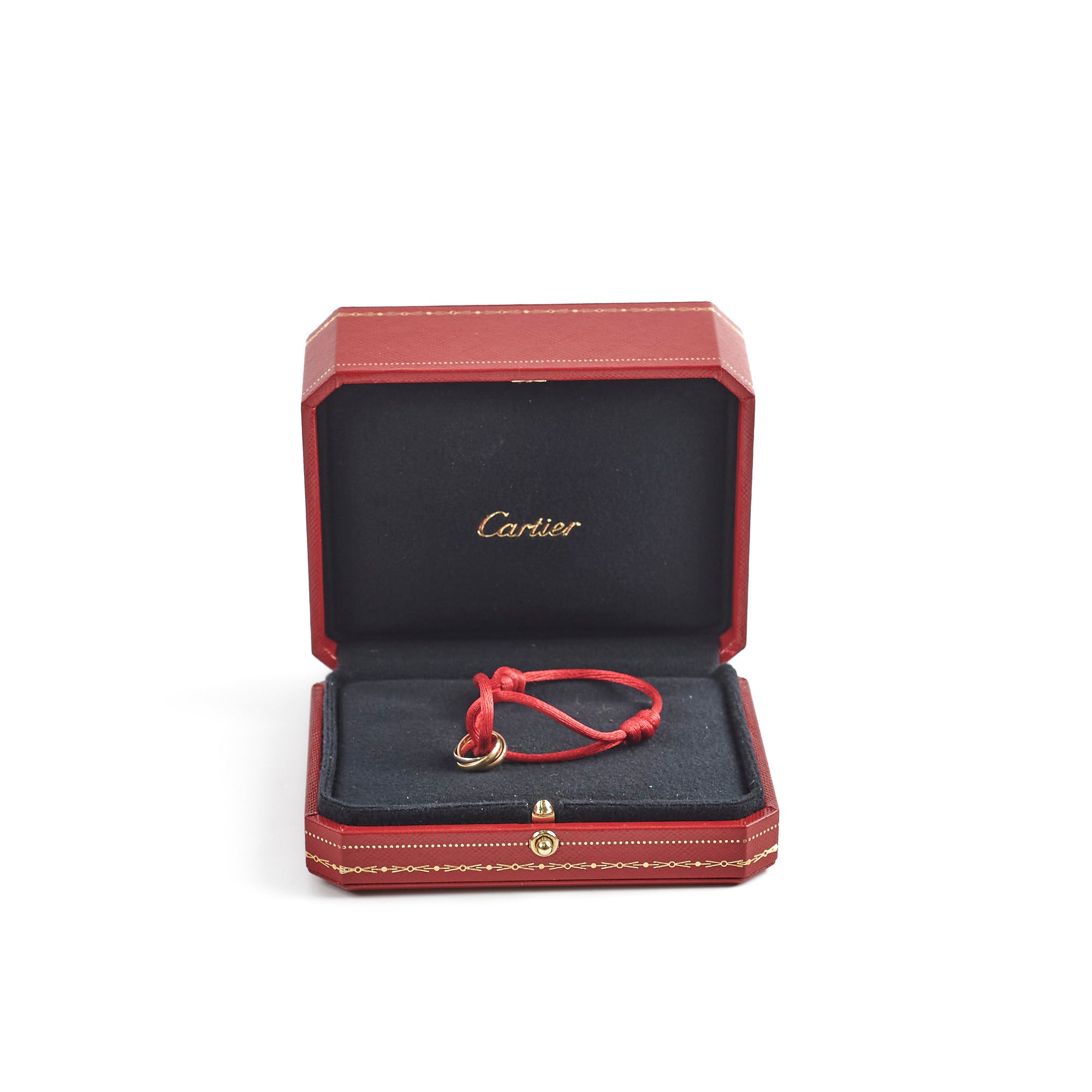 Cartier Trinity Bracelet in Red - 18K Gold Tri-Color Interlocking Rings - Luxury Jewelry Gift for Women - Perfect for Anniversaries, Valentine's Day & Special Occasions