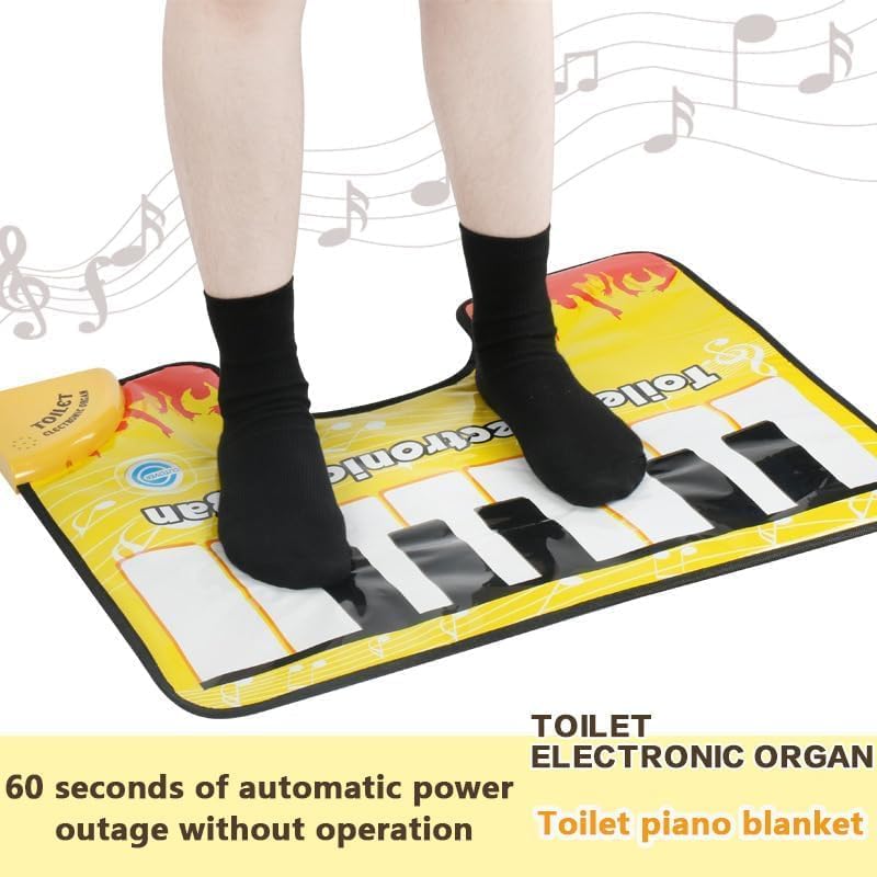 Funny Toilet Piano Sound Rug - Creative Bathroom Novelty Mat with Music for Toe Tapping - Great Gag Gift for All Ages - Perfect for Prank Gifts, Bathroom Decor & Family Entertainment