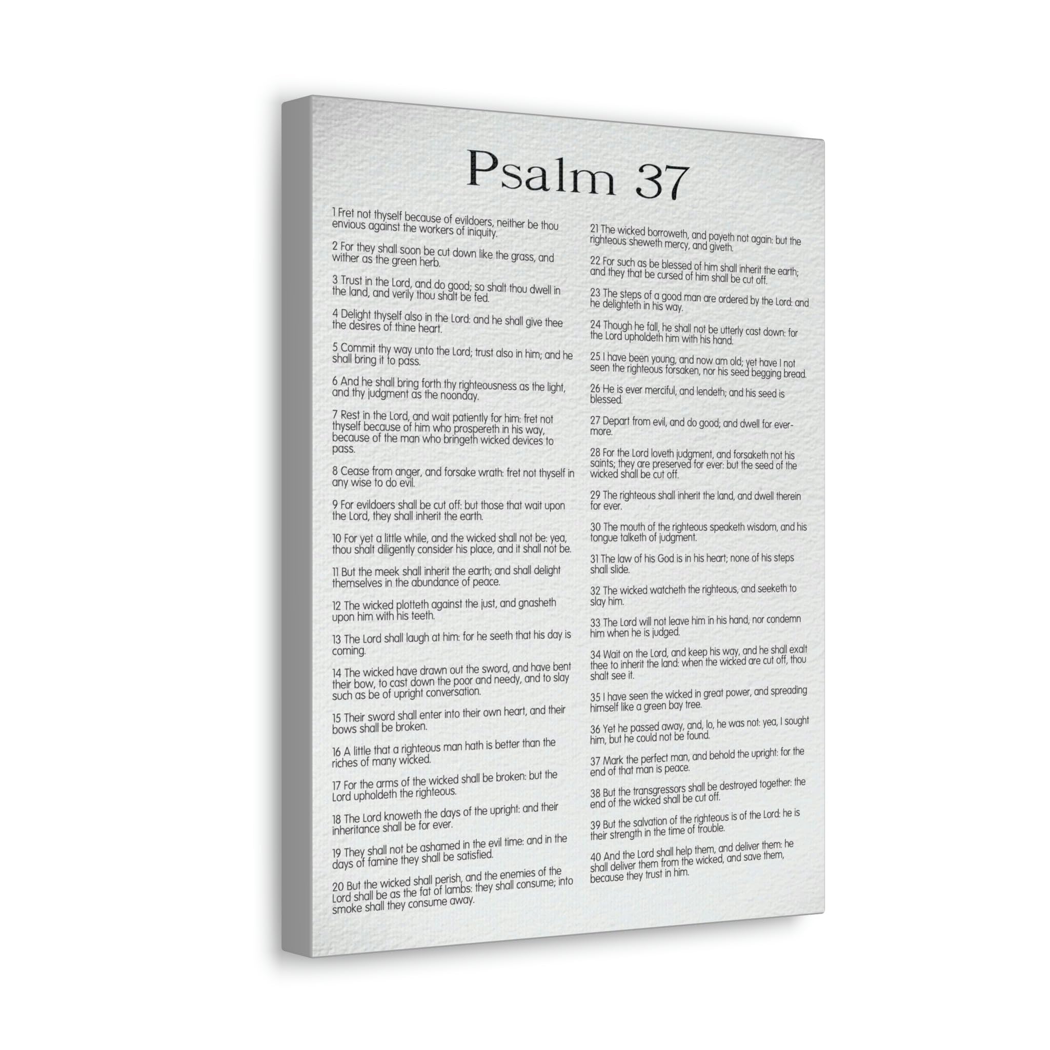 Bible Verse Canvas Art - Psalm 37 Delighting in His Righteousness - Christian Home Decor & Religious Gift for Weddings, Baptisms & Church Wall Decor