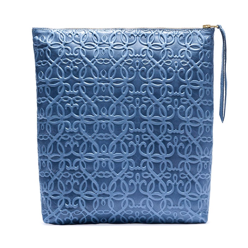 Gabriel Leather Fold Over Clutch Handbag for Women - Premium Tidal Blue Crossbody Purse | Perfect for Evening Parties, Date Nights & Special Occasions