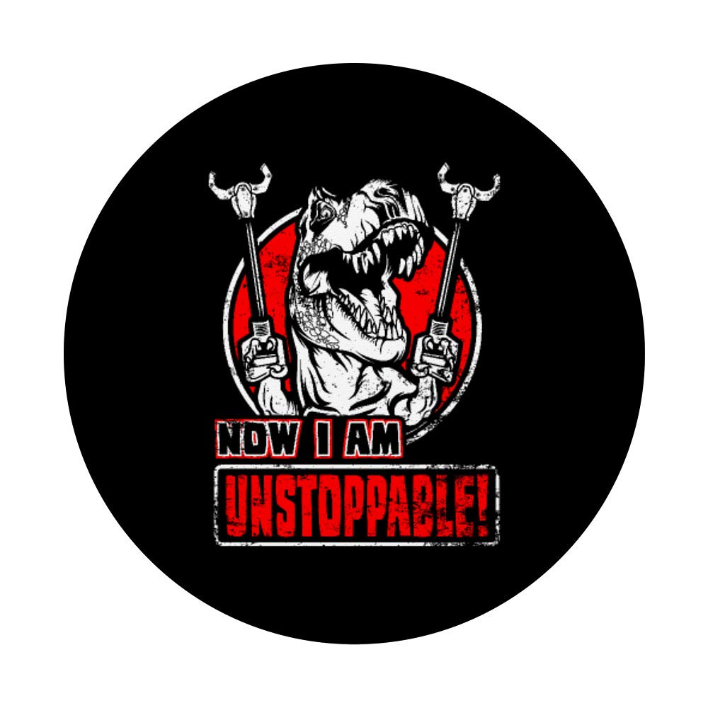 Now I Am Unstoppable T-Rex Dinosaur T-Shirt - Funny Motivational Gift for Men Women - Perfect for Gym, Workout & Everyday Wear