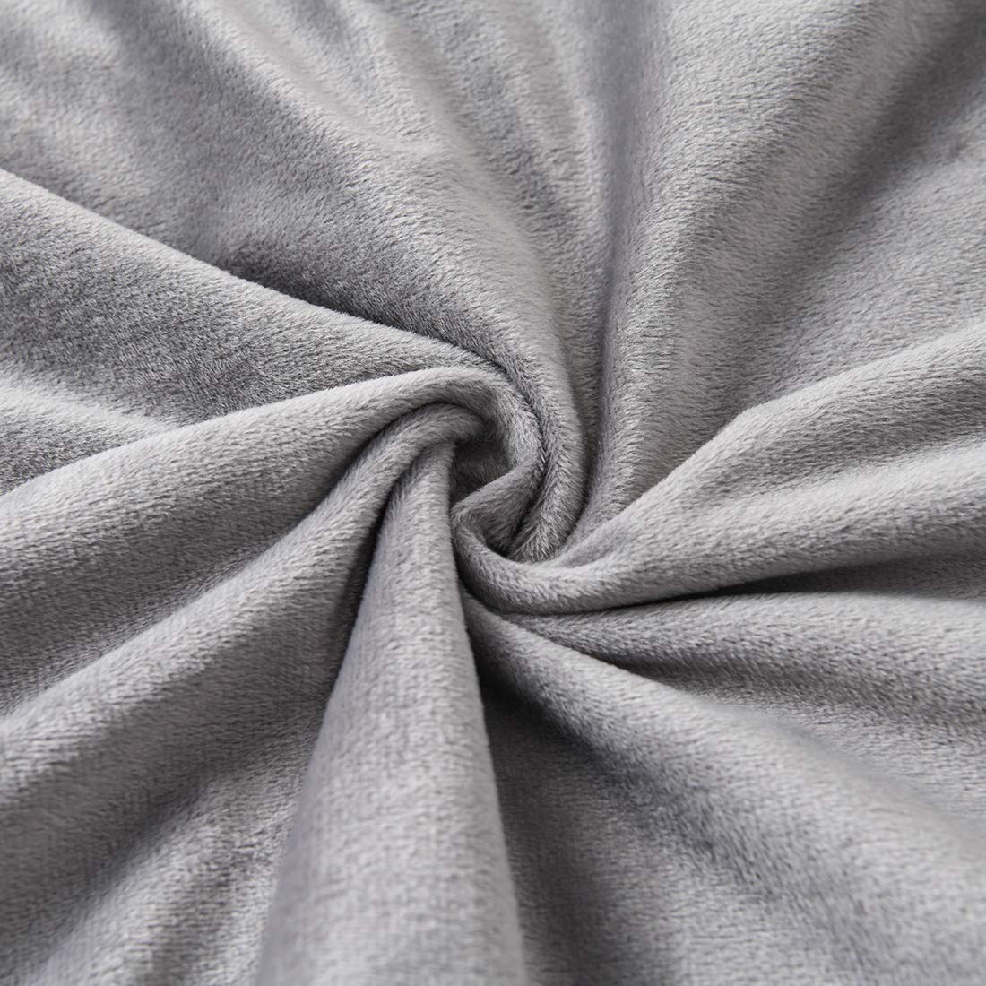 Soft Velvet Body Pillow Cover with Hidden Zipper - 20x54 Inch Cozy Flannel Pillowcase (Grey, 1-Piece) - Perfect for Bedroom, Sofa & Travel Comfort