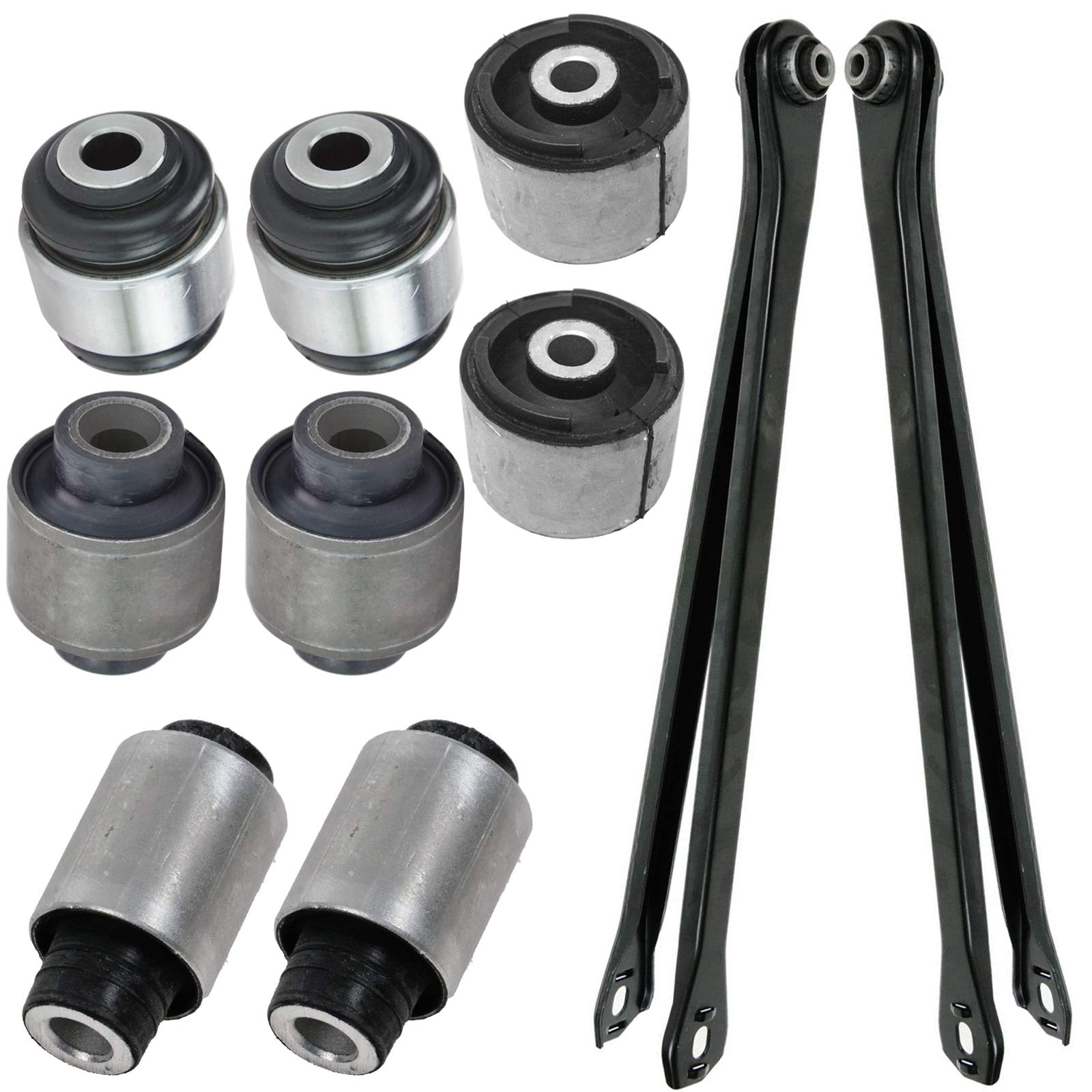 TRQ Rear Suspension Kit - Control Arm, Lateral Link & Trailing Arm Bushings - Compatible with 2001-2006 BMW 325Ci/325xi/330Ci/330xi - Improve Ride Comfort & Handling for Daily Driving & Performance