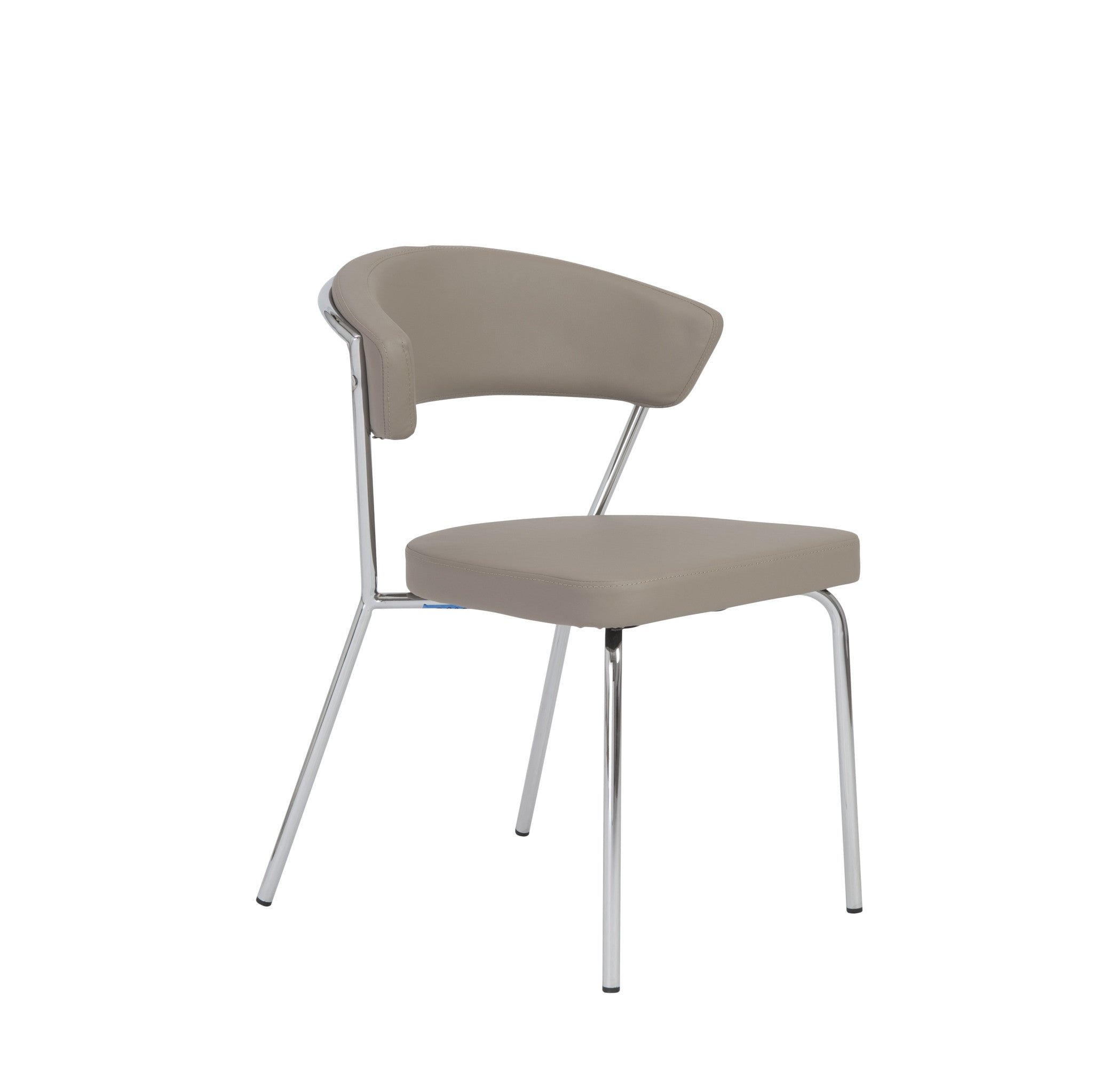Draco Modern Dining Chair with Chrome Legs - Stylish Metal Frame Kitchen & Dining Room Chair for Home, Restaurant, and Office Use