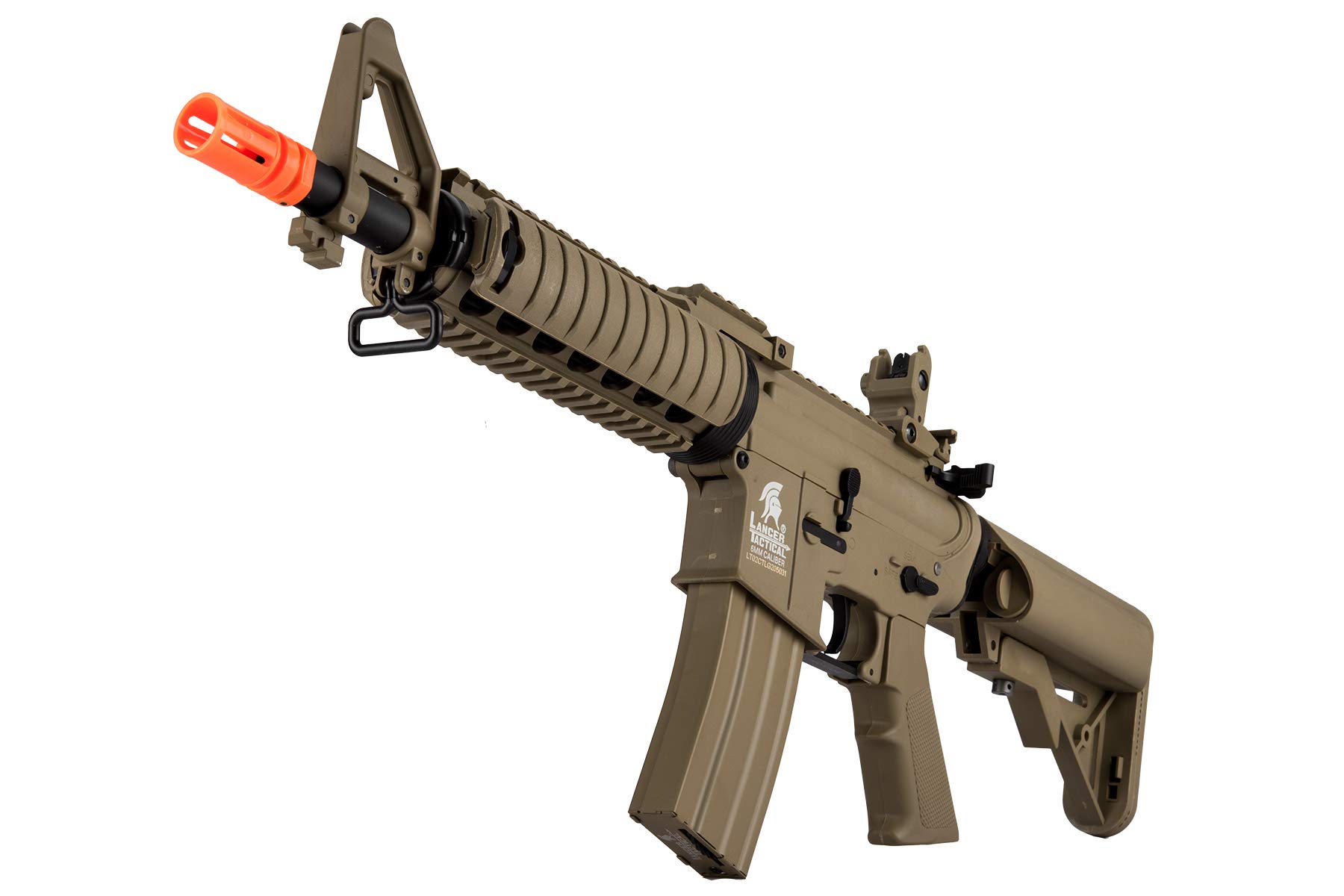 Lancer Tactical MK18 MOD 0 AEG Airsoft Rifle - High FPS, Nylon Polymer Construction, Tan Color - Perfect for Tactical Training, Airsoft Battles & Outdoor Shooting Games