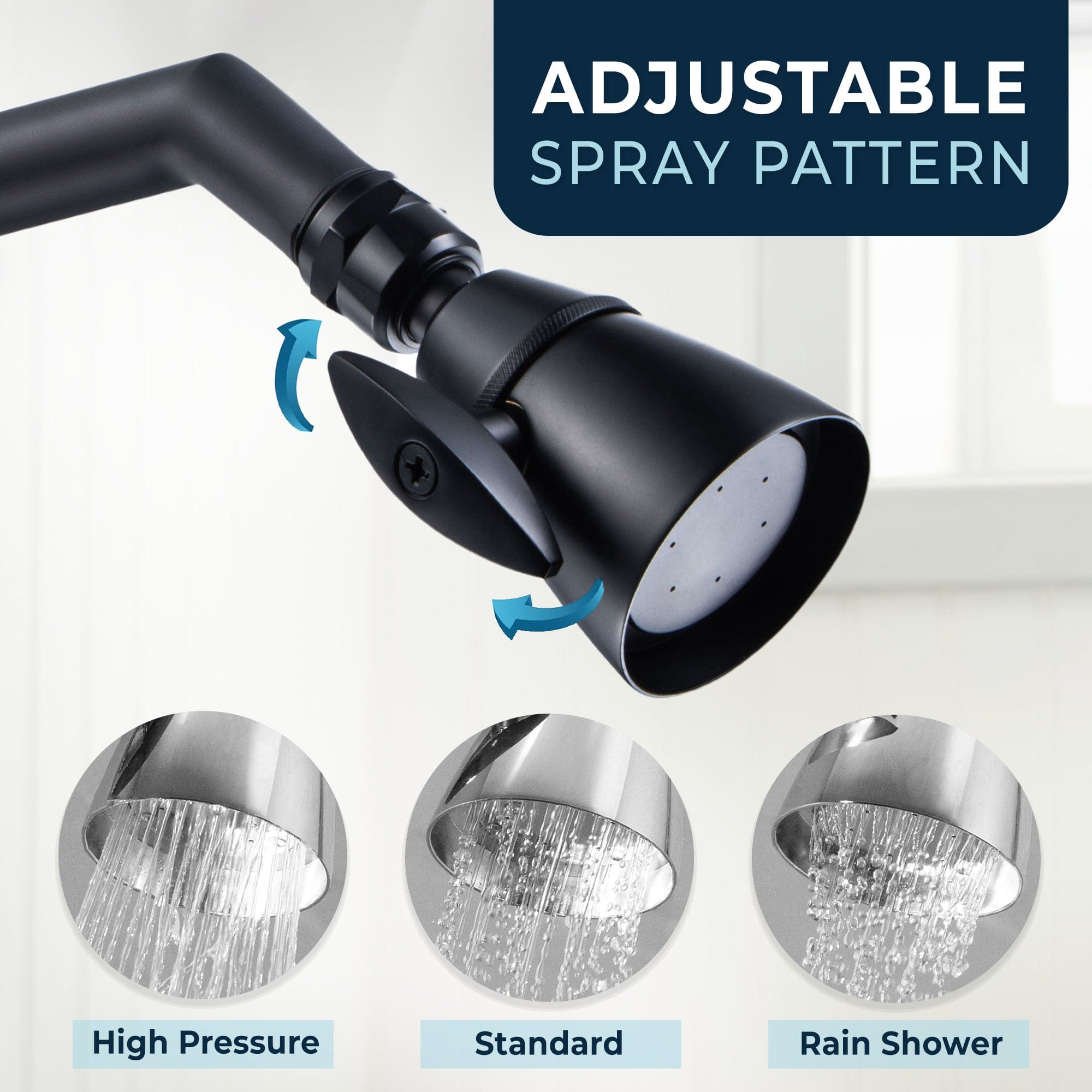 Premium All-Metal 2 Inch High Pressure Shower Head Set - Complete Bathroom Shower System with Tub Spout & Valve Trim, 2.5 GPM - Perfect for Luxurious Spa-Like Experience at Home