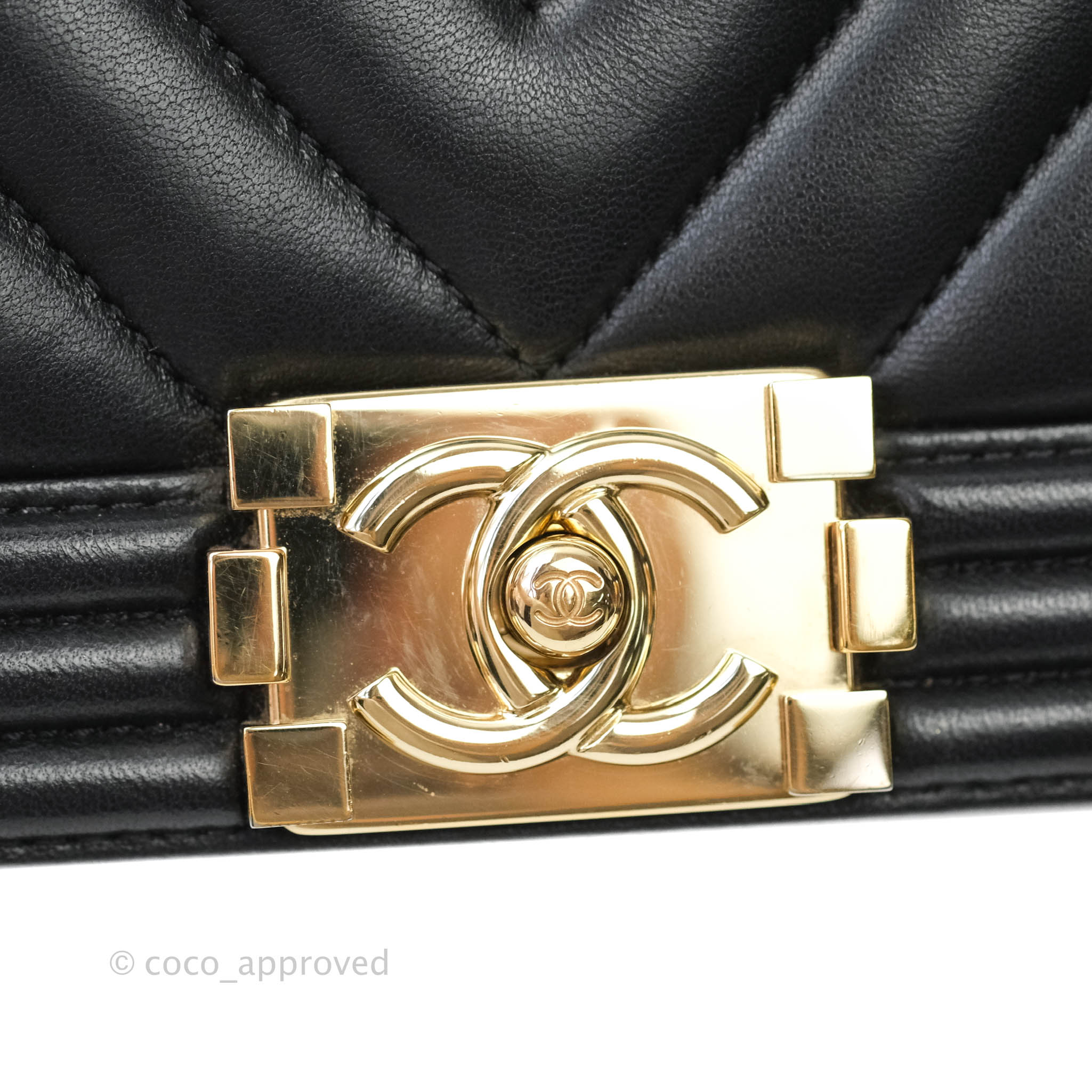 Chanel Boy Chevron Medium Flap Bag in Black Lambskin Leather with Gold Hardware - Luxury Handbag for Women, Perfect for Evening Events & Date Nights