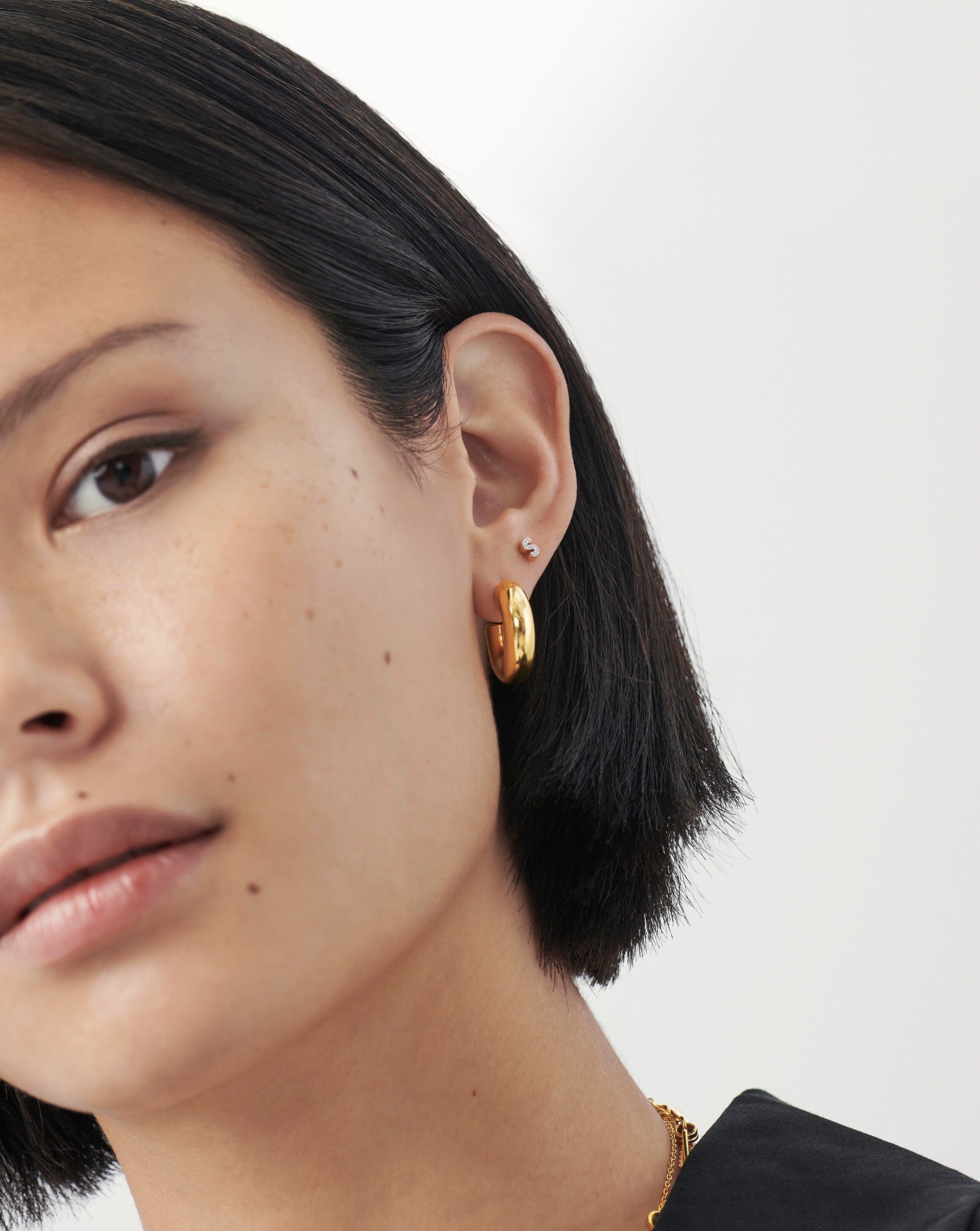 Pave Initial Single Stud Earrings - Personalized 18k Gold Vermeil & Cubic Zirconia Monogram Jewelry - Perfect for Gifts, Birthdays, and Everyday Elegance