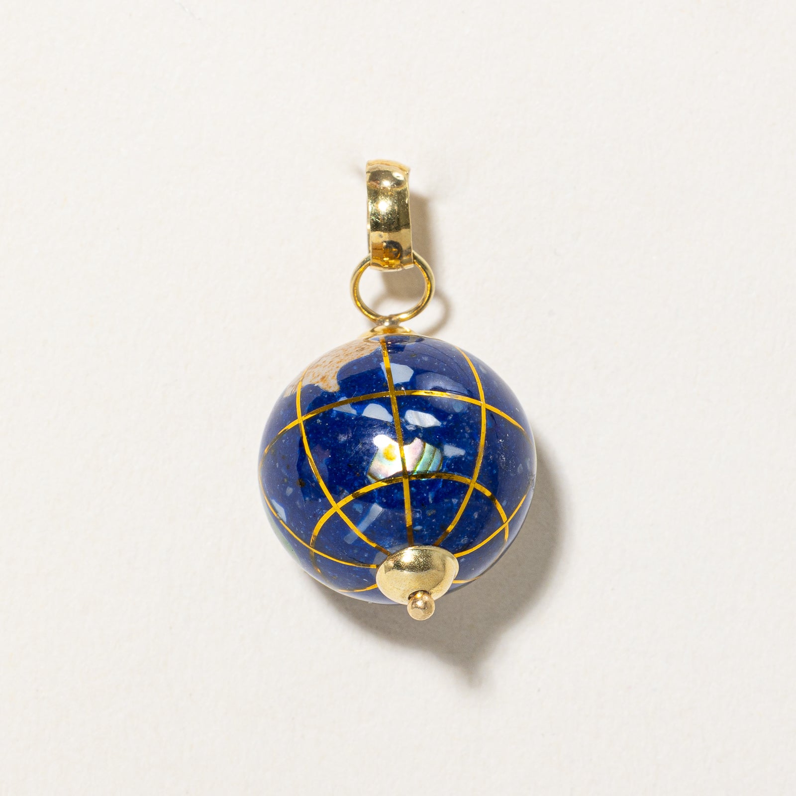 Italian Multi Gemstone Globe Pendant Necklace - Handmade Sterling Silver Jewelry for Women - Perfect Gift for Birthday, Anniversary & Travel Lovers