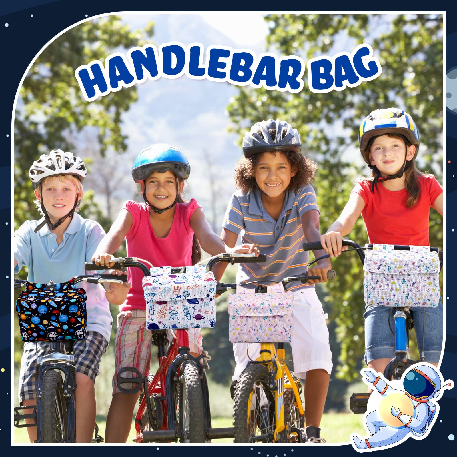 2 Pack Kids Bike Basket - Front Handlebar Bicycle Bag for Boys & Girls - Durable Bike Accessories for Tricycles, Balance Bikes, Scooters & Strollers - Perfect for School, Picnics & Outdoor Adventures