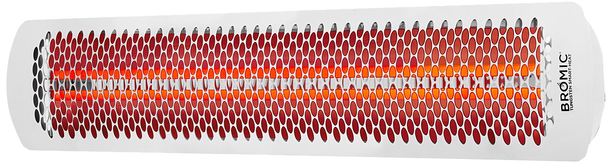 Bromic Smart-Heat 4000W Tungsten Electric Patio Heater - White Outdoor Infrared Heater (Model BH0420012) for Backyard, Deck, Restaurant & Commercial Use