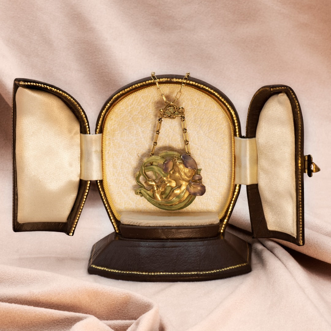 André Rambour Women's Floral Enamel Gold Pendant Necklace - Elegant Gift for Her, Perfect for Weddings, Anniversaries & Special Occasions