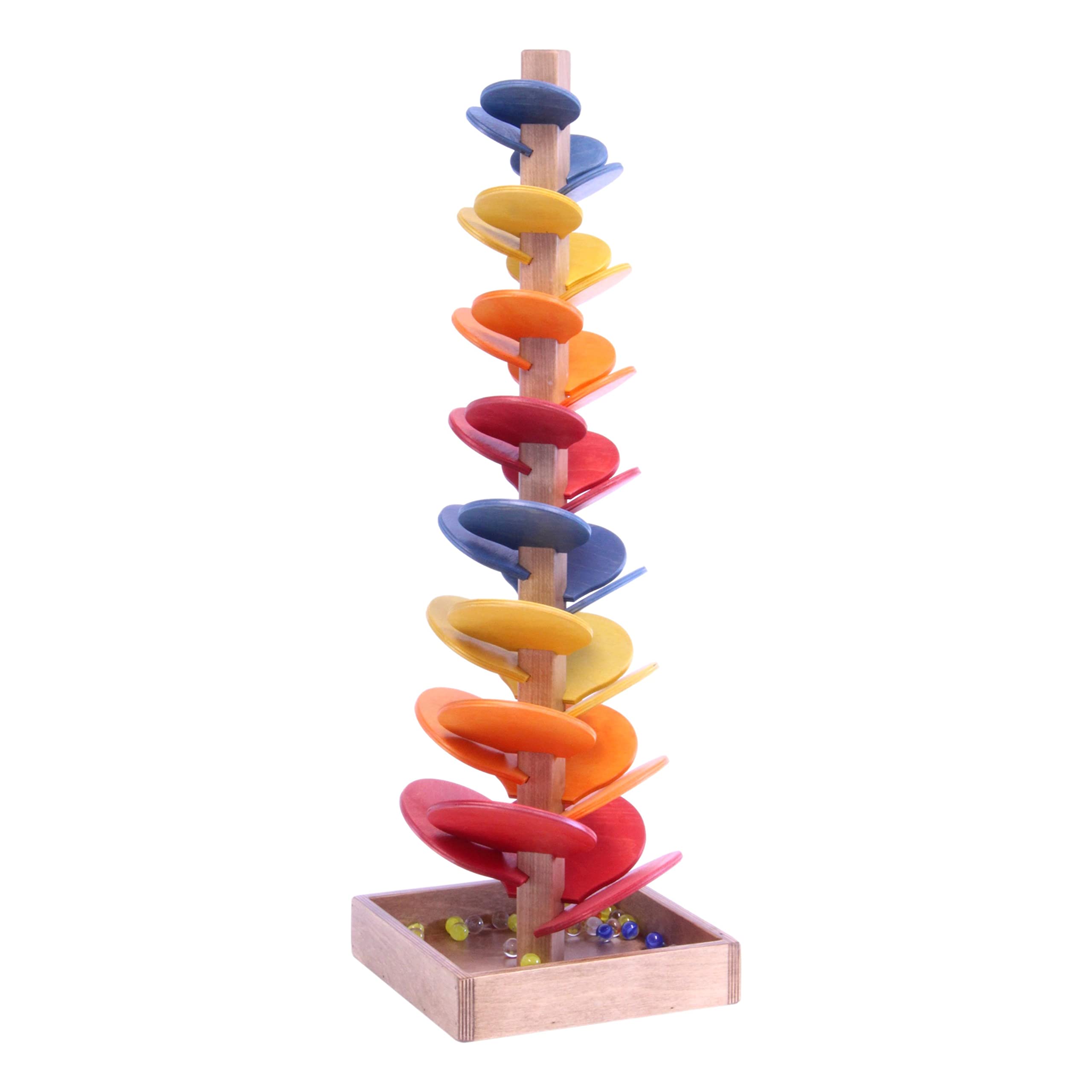 AmishToyBox.com Wooden Marble Tree Toy - CPSIA-Approved Safe for Kids, Includes Marble Set (Circus Splash) - Fun STEM Learning & Montessori Play for Children