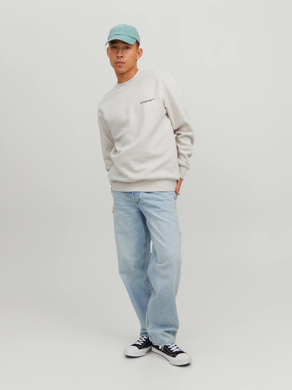 JACK & JONES Men's Jorearth Sweatshirt - Soft Cotton Crew Neck Pullover for Casual Wear | Perfect for Everyday Outfits, Lounge Wear & Street Style Fashion