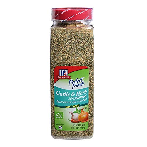 McCormick Perfect Pinch Salt Free Garlic & Herb Seasoning Blend - 20oz (6-Pack) | All-Purpose Spice for Cooking, Grilling & Baking | Healthy Flavor Enhancer for Meats, Vegetables & Pasta