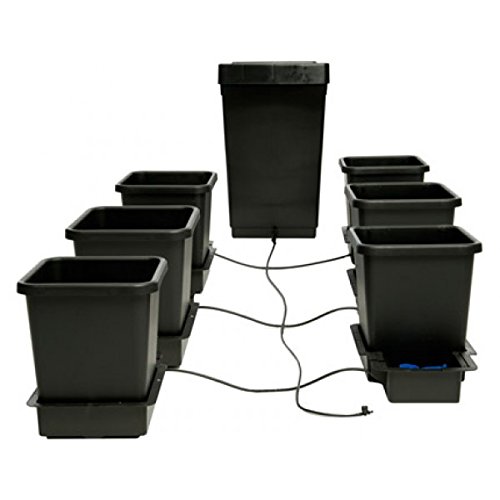 AutoPot 6 Pot Hydroponic System with 3.9 Gallon Pots & 12.4 Gallon Tank - Self-Watering Gravity-Fed Indoor Garden Kit for Vegetables, Herbs & Flowers (Black) - Perfect for Home Gardening & Small Space Growing