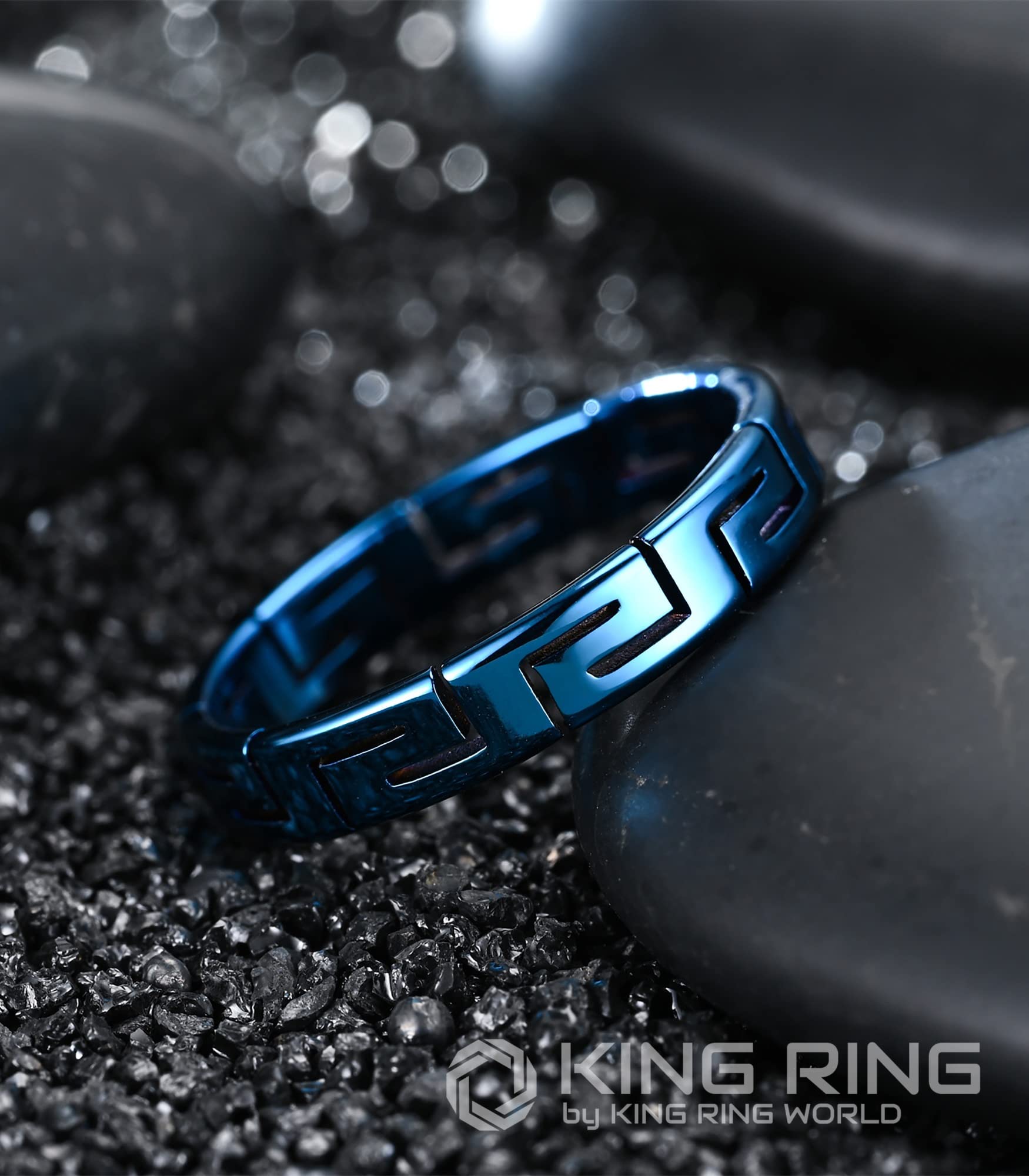 4mm Greek King Ring – Stainless Steel Viking Rings for Men & Women | USA Designed Couple Bands | Perfect for Engagement, Wedding & Everyday Wear