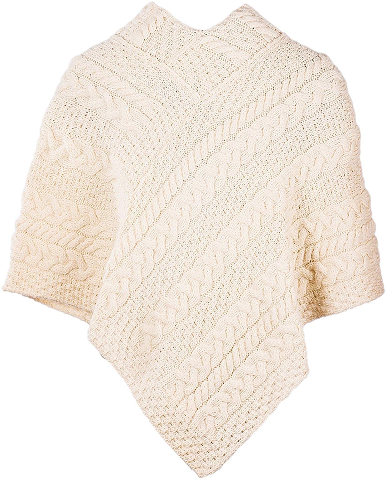 100% Irish Merino Wool Poncho for Women - Handmade in Ireland - Cozy & Warm Winter Shawl for Outdoor Activities & Travel