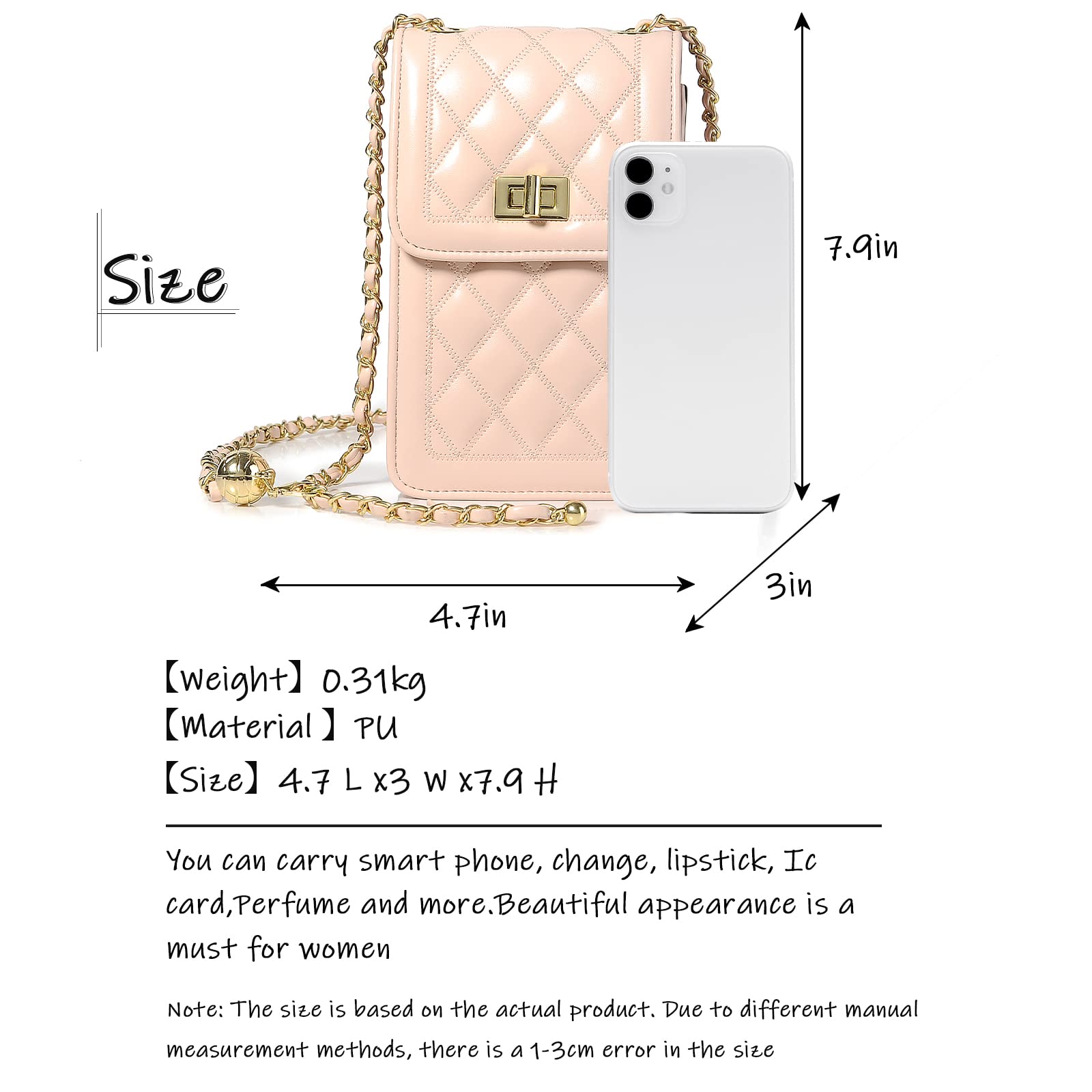 FSD.WG Women's Small Crossbody Leather Phone Purse - Mini Messenger Shoulder Bag with Wallet - Perfect for Travel, Shopping & Everyday Use