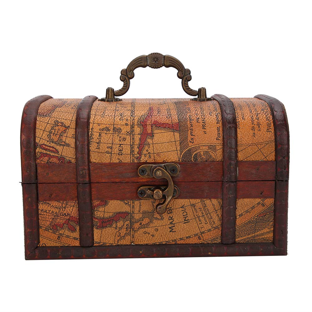 Vintage Wooden Jewelry Storage Box - Dustproof Display Case for Necklaces, Rings & Earrings - Elegant Retro Home Decor & Organizer for Bedroom, Vanity & Travel