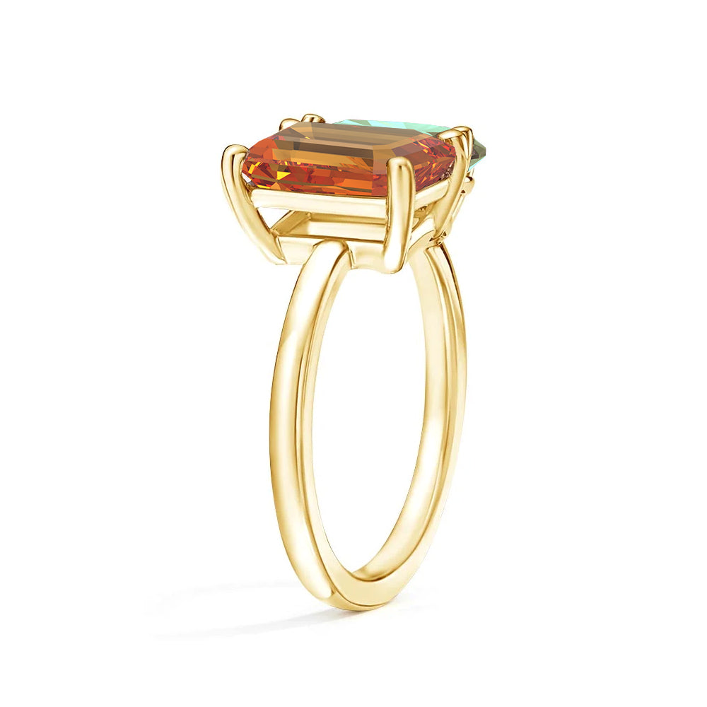 Personalized Citrine Toi et Moi Anniversary Ring - Custom Birthstone Jewelry for Couples, Gift for Her, Wedding Band, Romantic Present for Valentine's Day or Anniversary