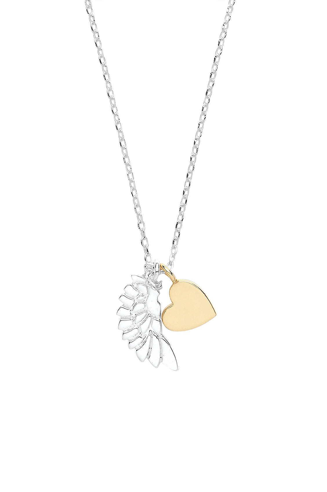 Double Charm Wing & Heart Necklace for Women - Elegant Dainty Jewelry Gift for Her - Perfect for Valentine's Day, Anniversary & Special Occasions