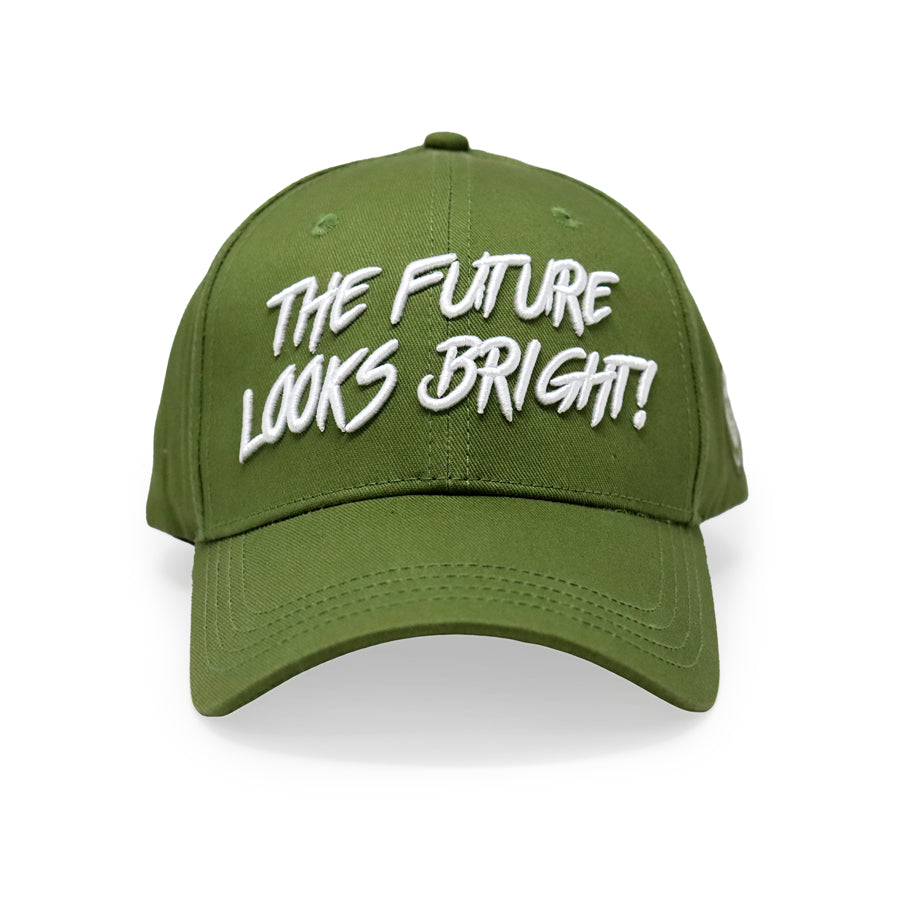 Future Looks Bright Army Green Snapback Hat - Trendy Adjustable Baseball Cap for Men & Women - Perfect for Outdoor Sports, Casual Wear, and Street Fashion