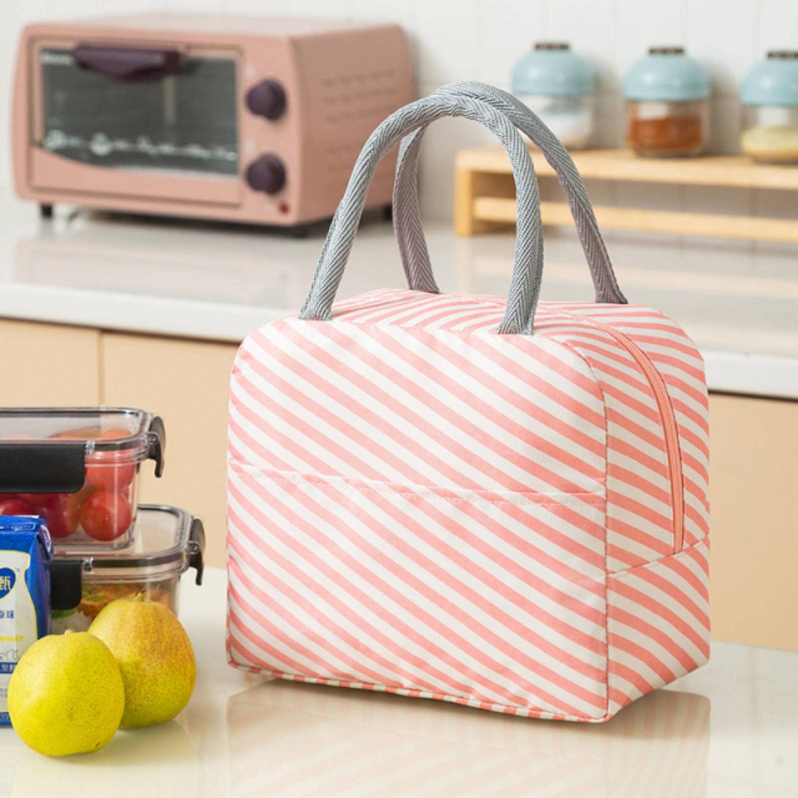 KBREE Insulated Lunch Bag for Kids & Adults - Thermal Insulated Canvas Tote Pouch for School, Work, Picnic & Travel - Bento Box, Food Container & Meal Storage Solution