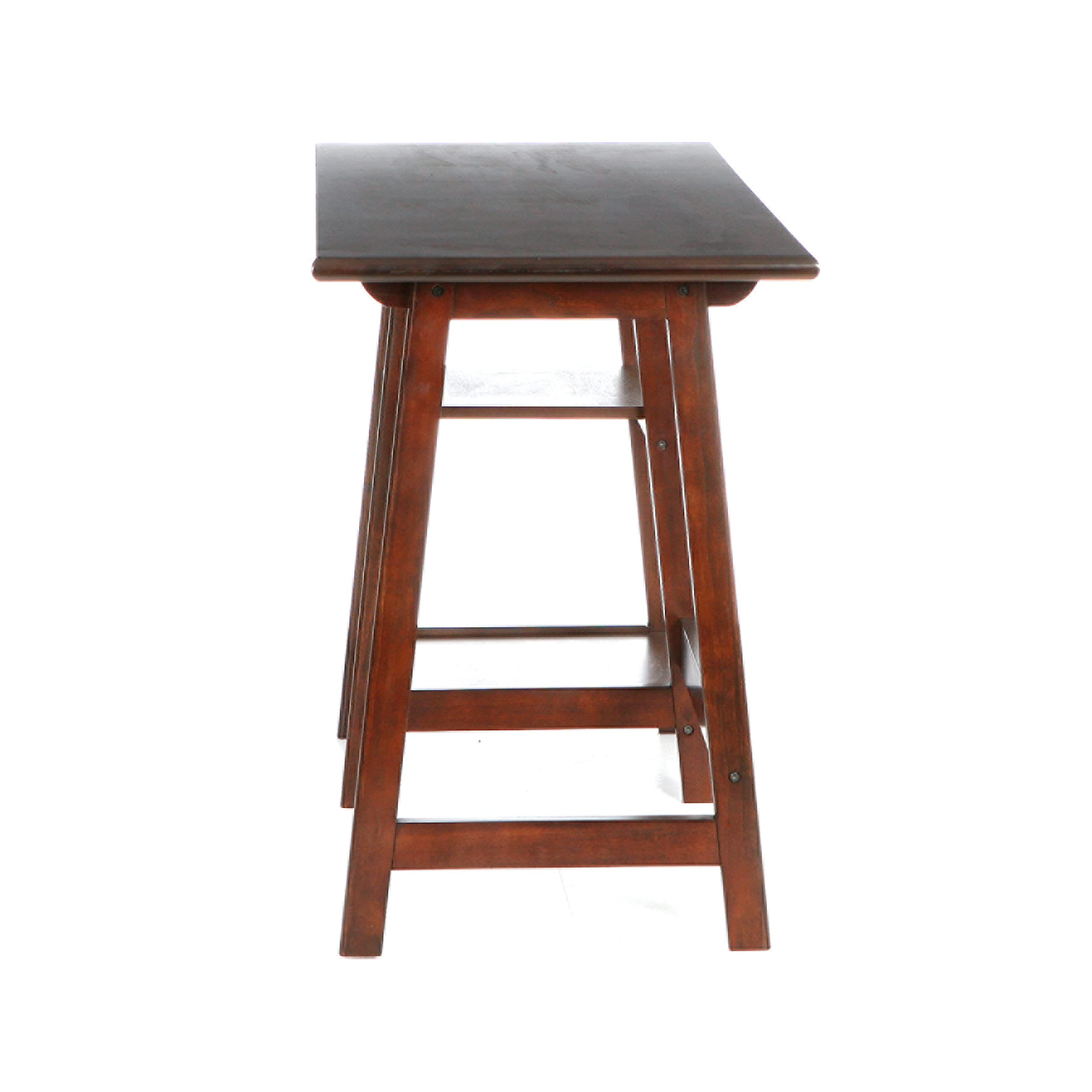 SEI Furniture Langston Spacious A-Frame 2-Shelf Writing Desk in Espresso - Perfect for Home Office, Study Room & Small Spaces